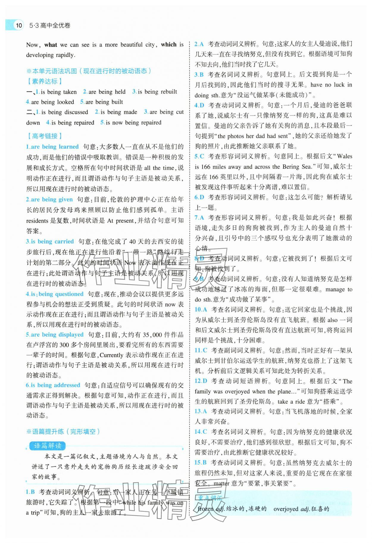 2025年53全优卷高一英语必修第二册人教版 第10页