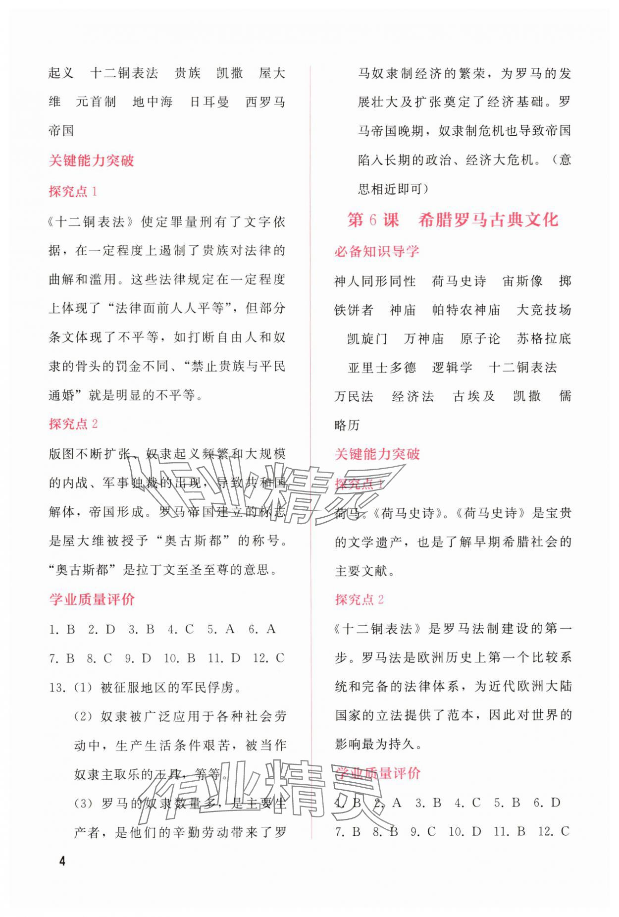 2025年新课程学习辅导九年级历史上册人教版 第4页