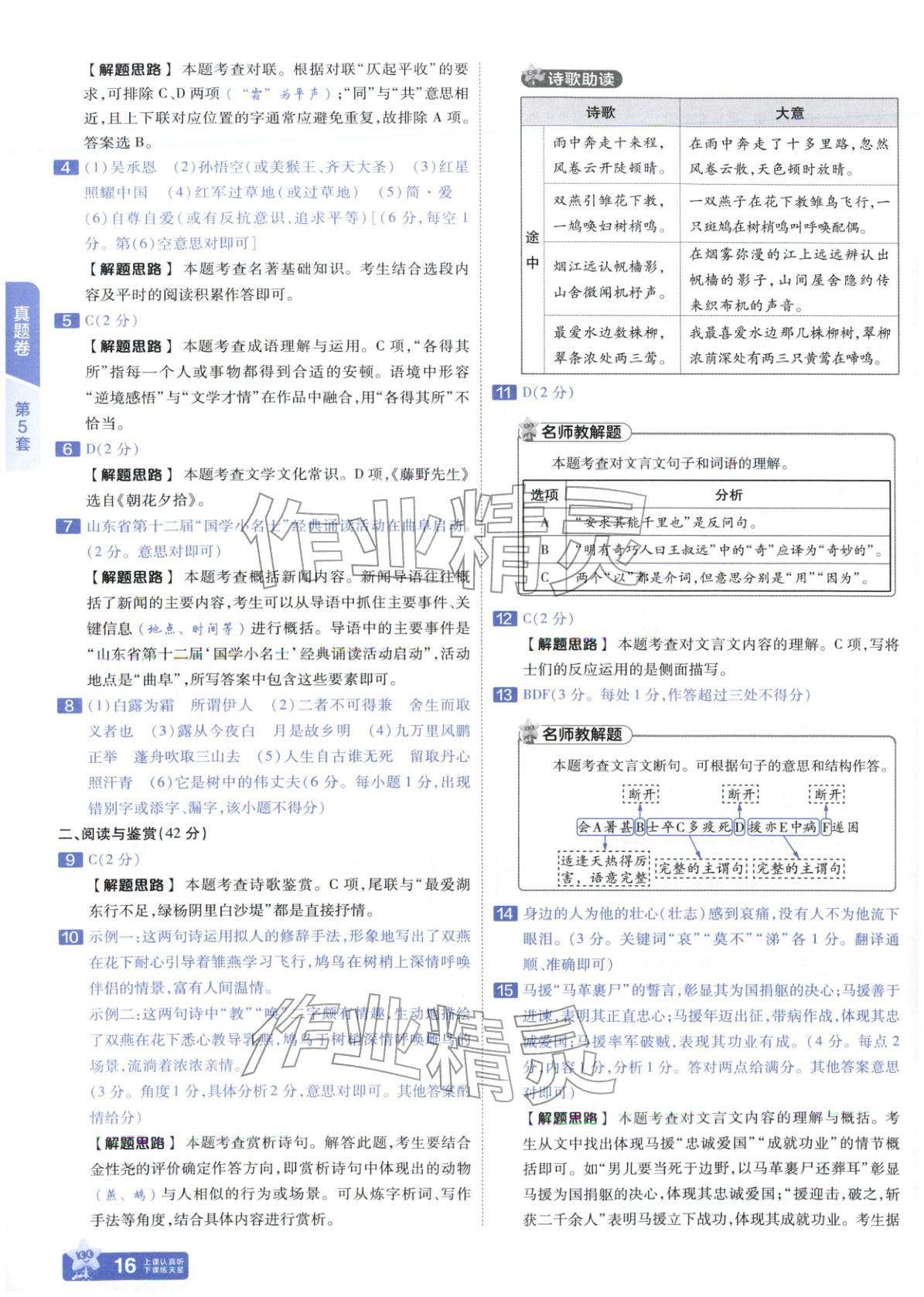 2026年金考卷中考试题汇编45套语文人教版山东专版 第16页