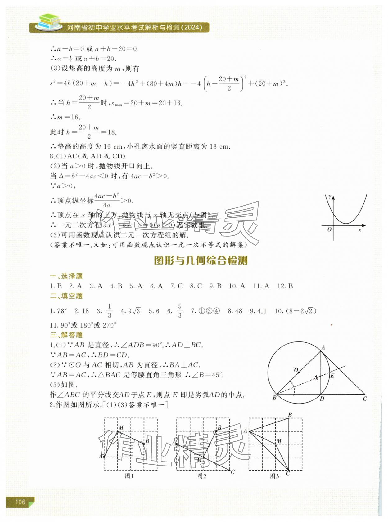 2024年河南省初中學業(yè)水平考試解析與檢測數(shù)學下冊 第8頁