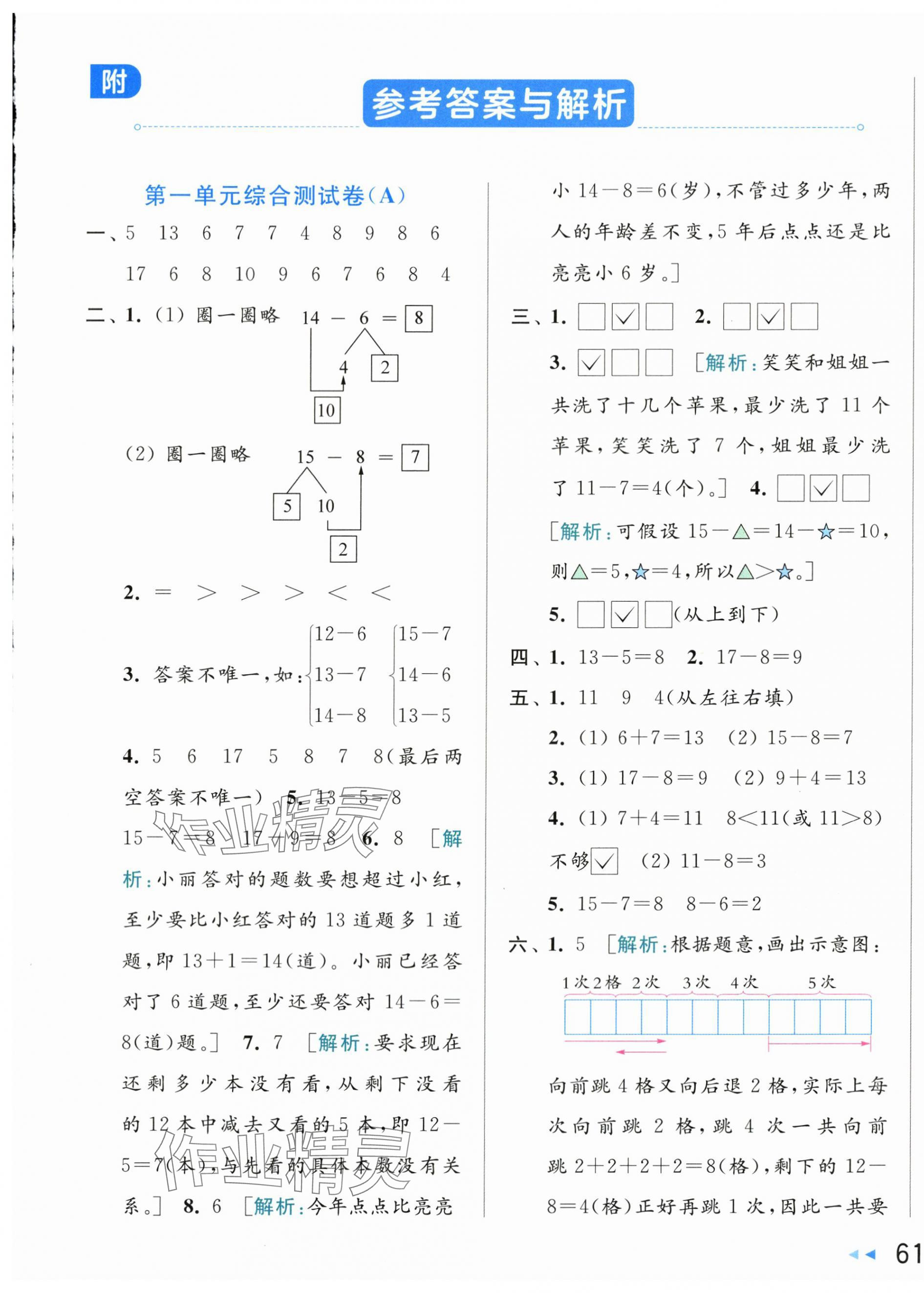 2024年亮點(diǎn)給力大試卷一年級(jí)數(shù)學(xué)下冊(cè)蘇教版 第1頁(yè)