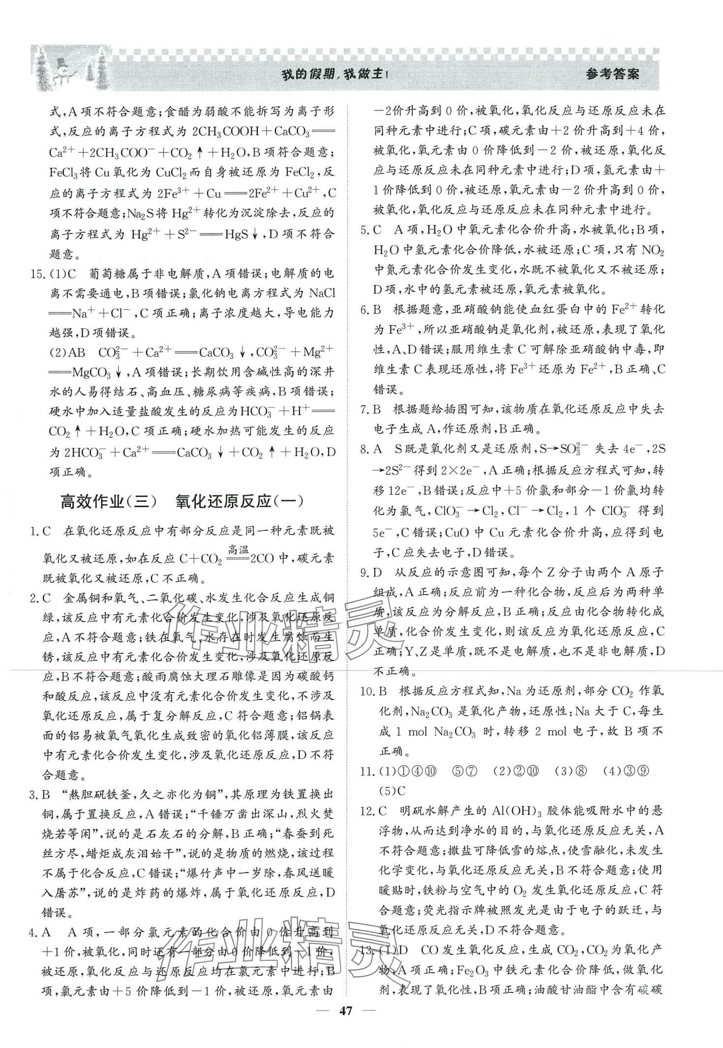 2024年優化探究高效作業高一化學 第3頁