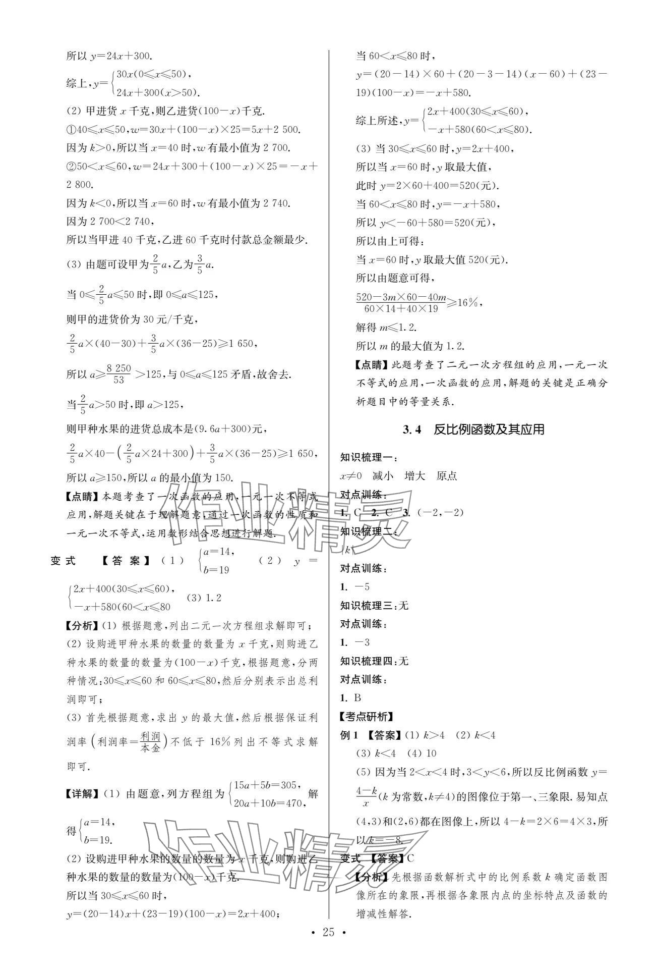 2024年中考復(fù)習(xí)奪冠寶典數(shù)學(xué)江蘇專版 參考答案第25頁