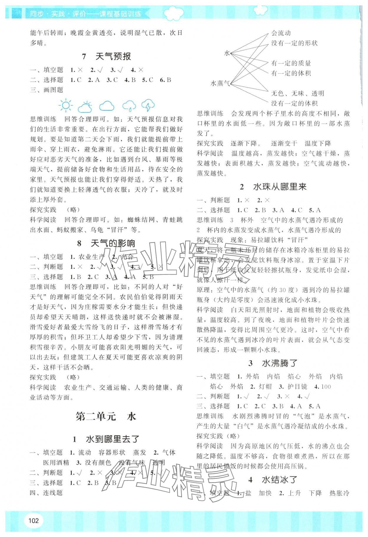 2025年同步实践评价课程基础训练湖南少年儿童出版社三年级科学上册教科版 参考答案第2页