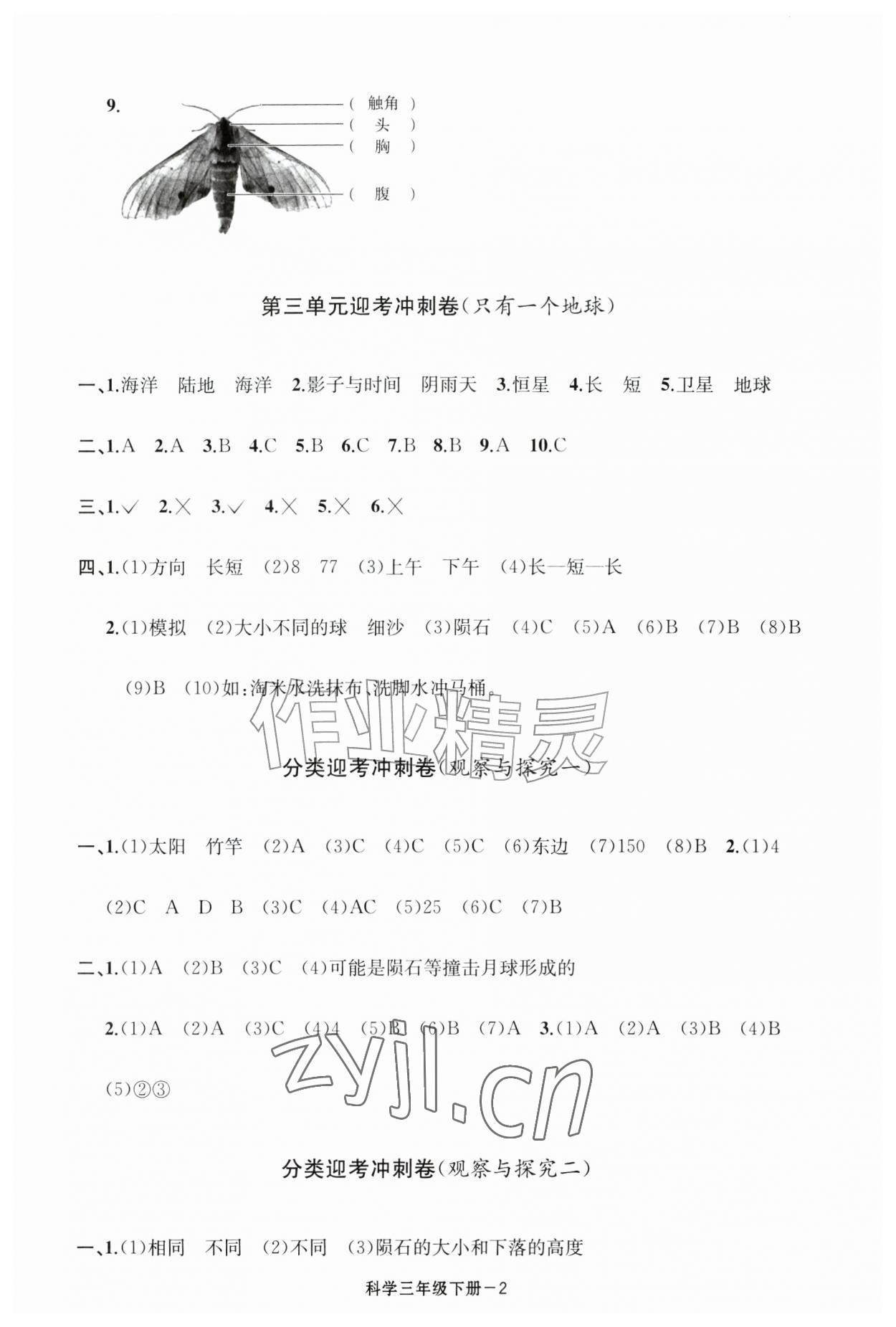 2026年浙江各地期末迎考卷三年级科学下册教科版&nbsp;第2页