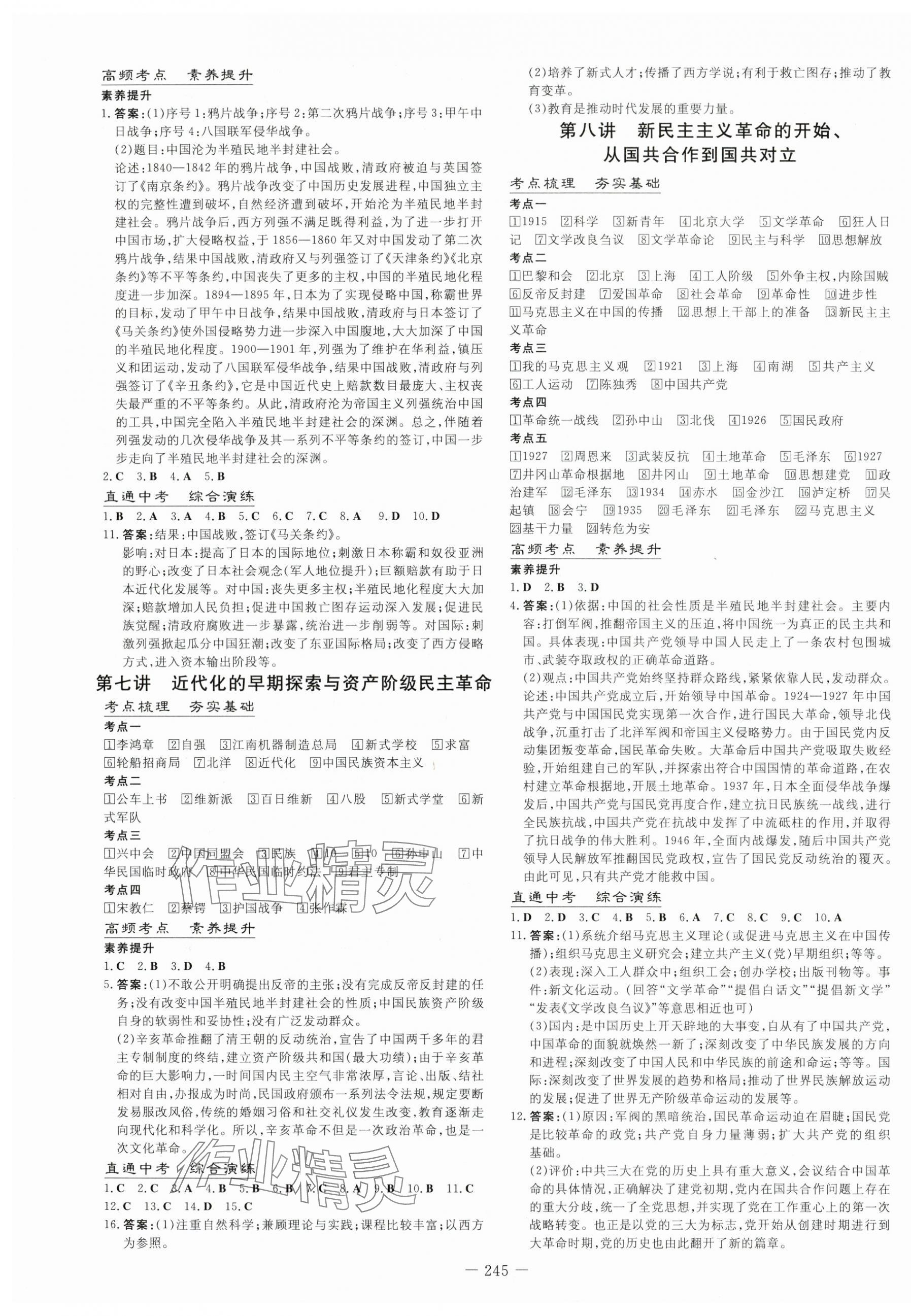 2024年中考總復(fù)習(xí)導(dǎo)與練九年級(jí)歷史中考用書人教版 第3頁