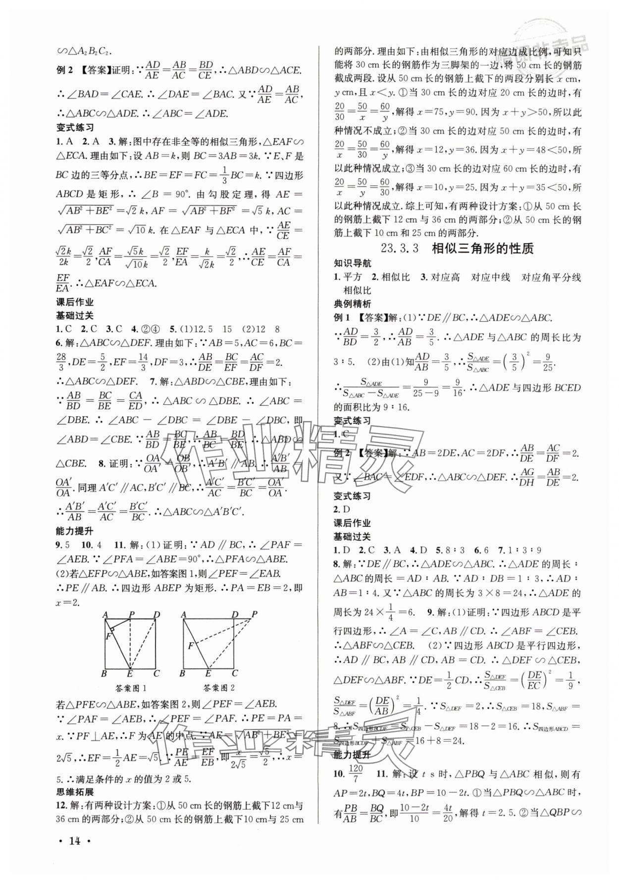 2024年培優課堂九年級數學全一冊華師大版四川專版 第14頁