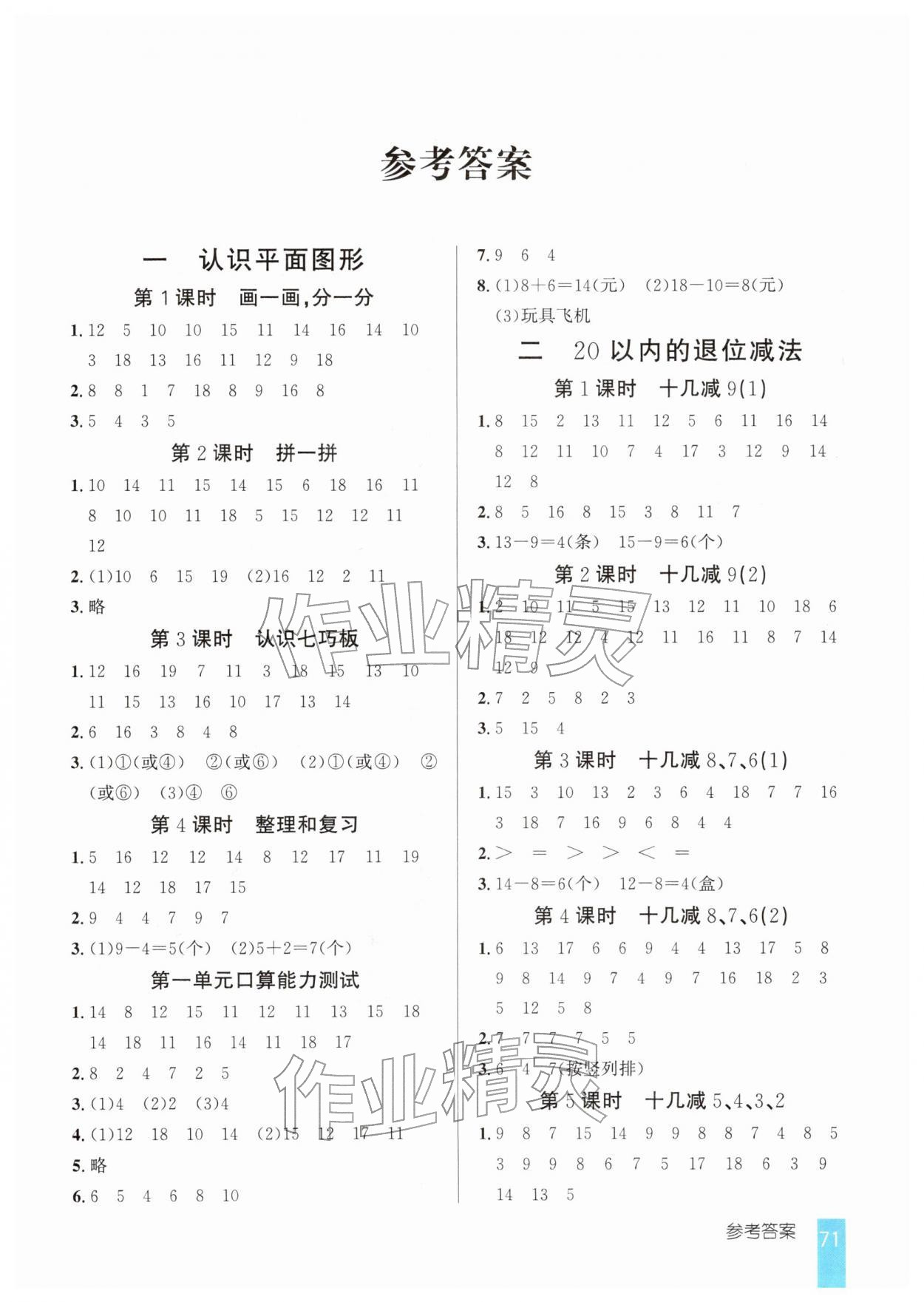 2026年1日1练口算题卡一年级数学下册人教版&nbsp;第1页