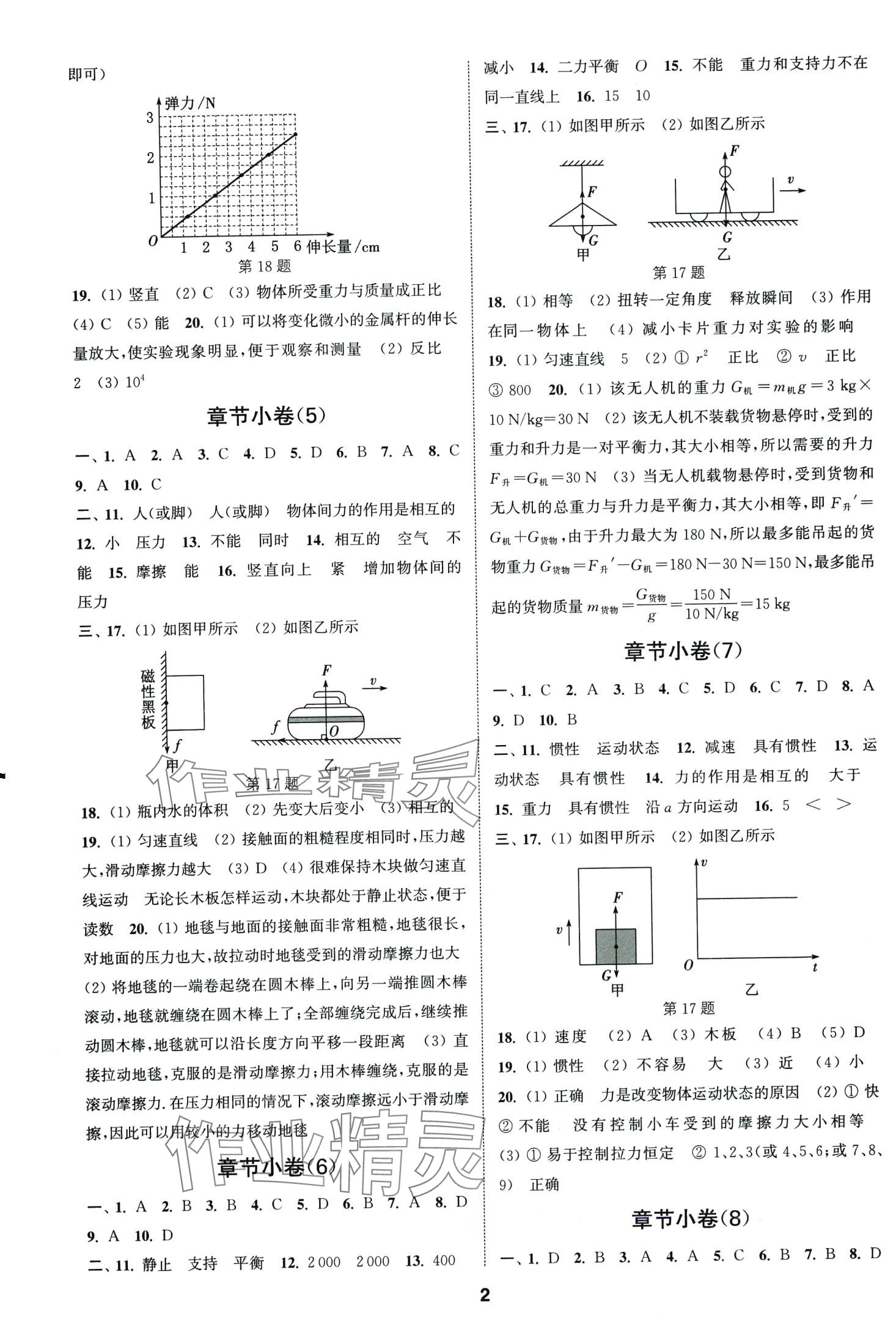 2024年通城學(xué)典全程測評卷八年級物理下冊蘇科版 第2頁