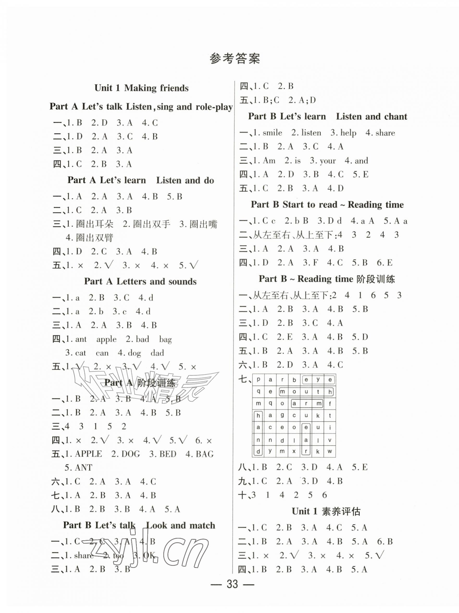 2026年尚学生香英才天天练三年级英语上册人教PEP版&nbsp;第1页