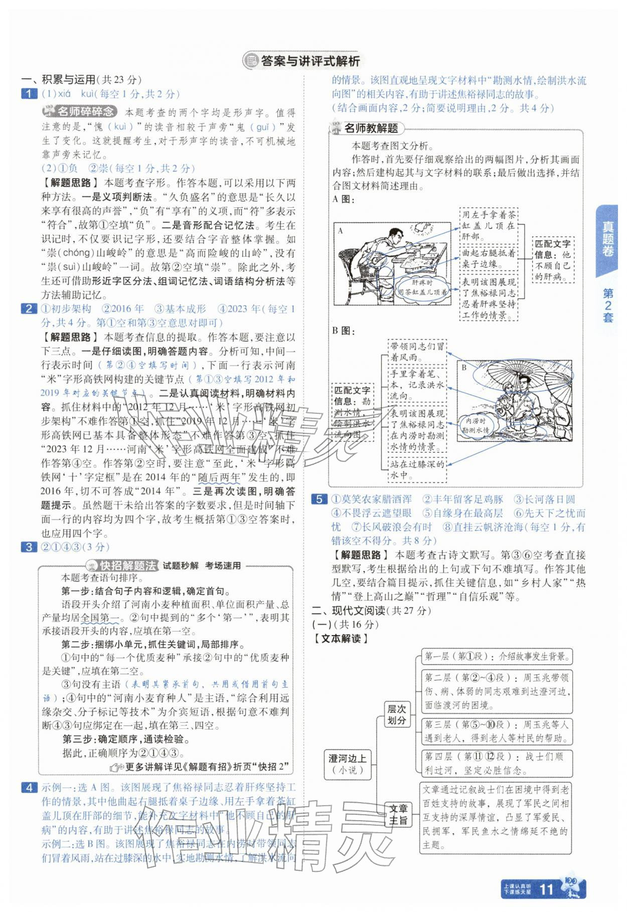 2026年金考卷中考45套汇编语文中考人教版&nbsp;参考答案第10页