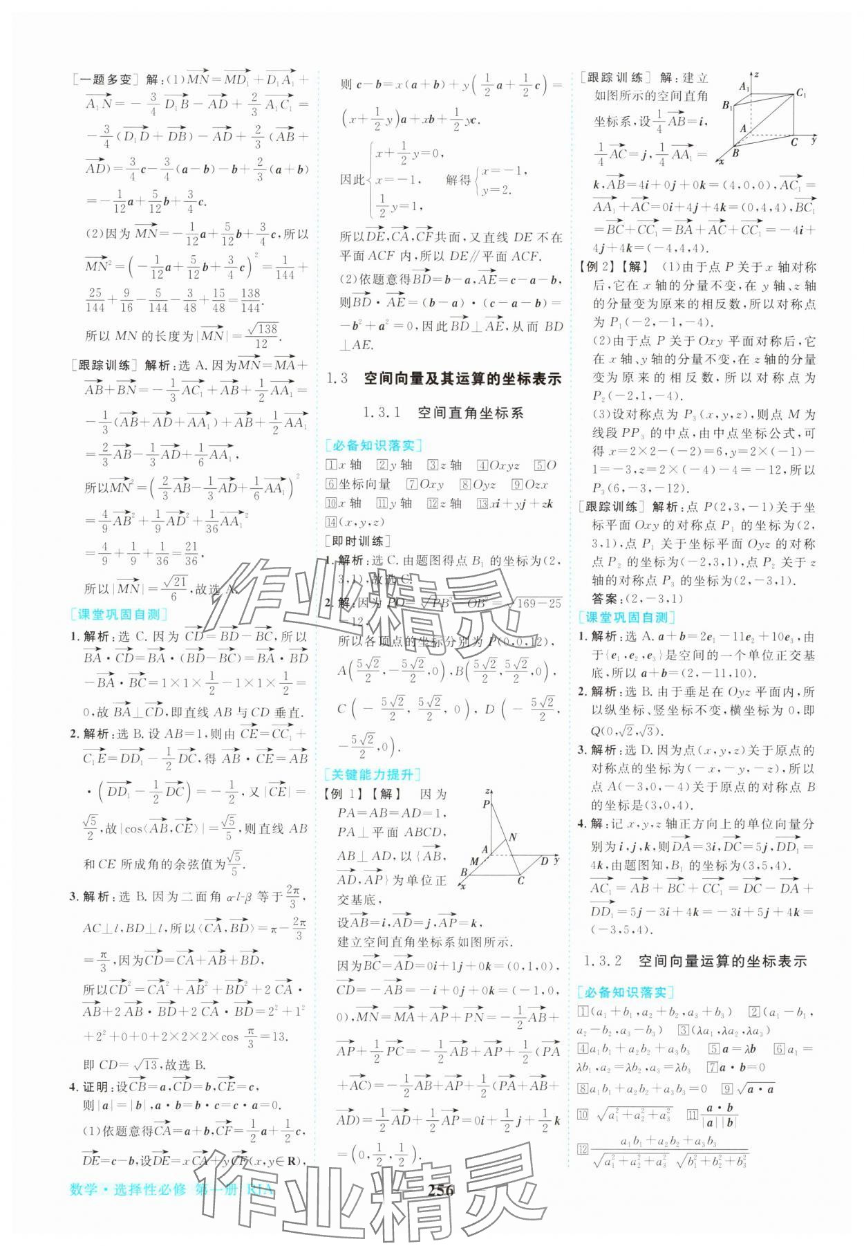 2023年新坐标同步练习高中数学选择性必修第一册人教版 参考答案第5页