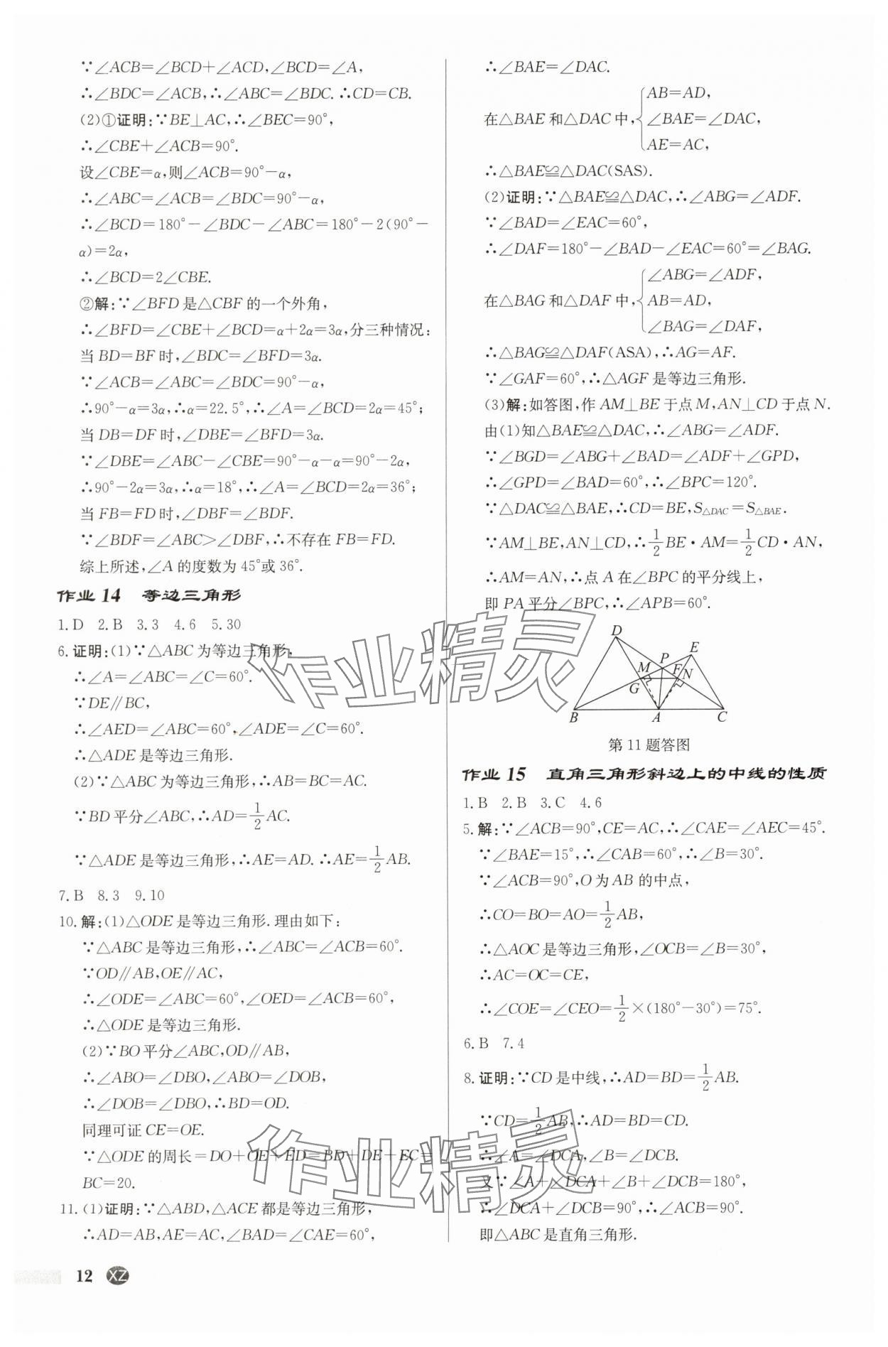 2025年啟東中學(xué)作業(yè)本八年級數(shù)學(xué)上冊蘇科版徐州專版 第12頁