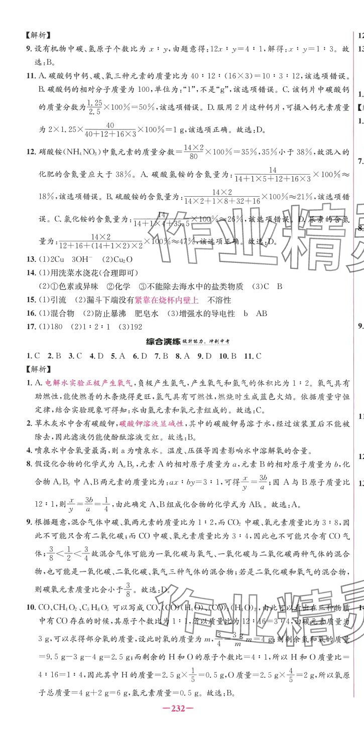 2024年专题分类卷化学专版人教版 第4页