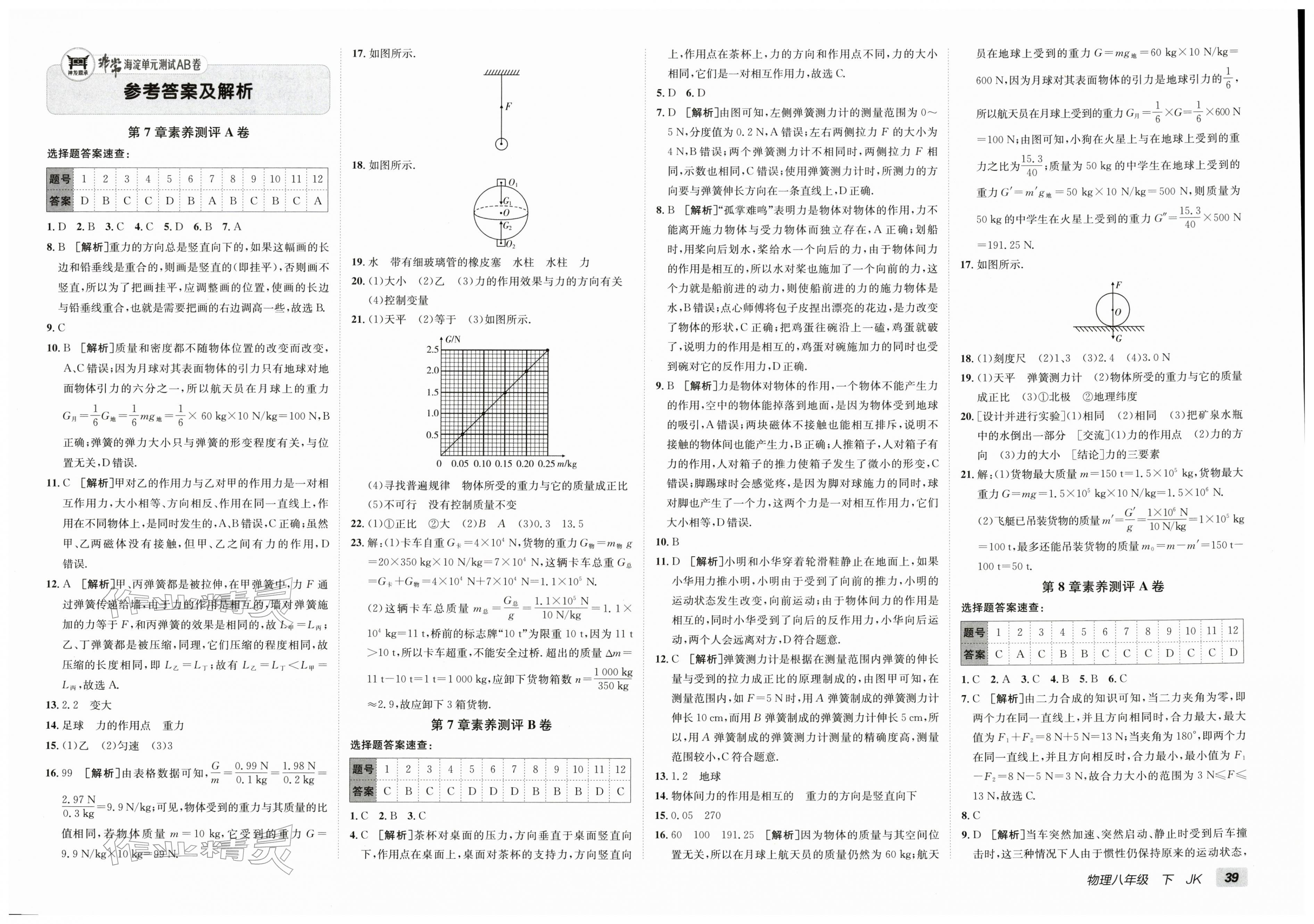 2026年海淀单元测试AB卷八年级物理下册教科版&nbsp;第1页