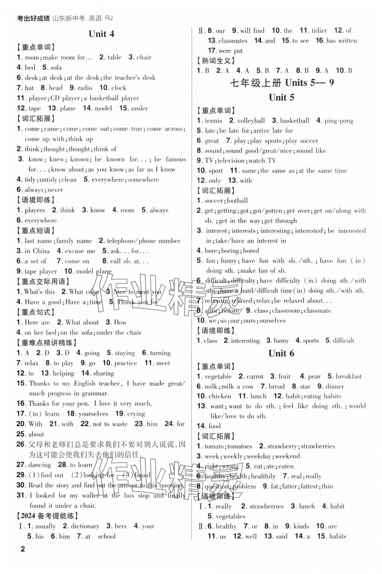 2024年考出好成绩山东新中考英语人教版 第2页