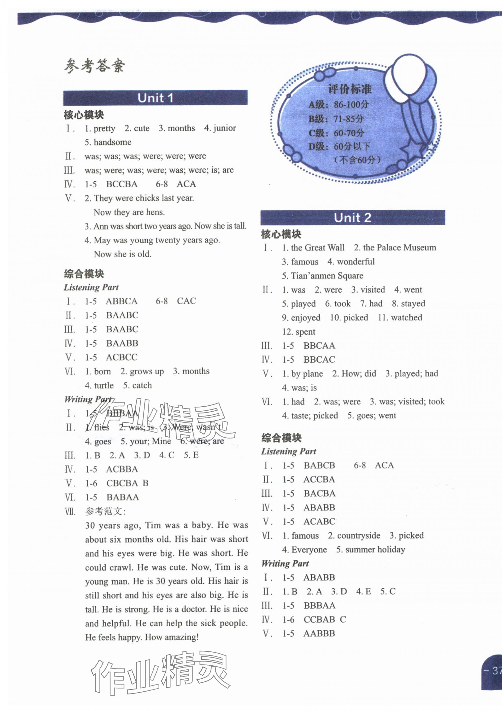 2025年深圳市小学英语课堂跟踪六年级上册沪教版 参考答案第1页