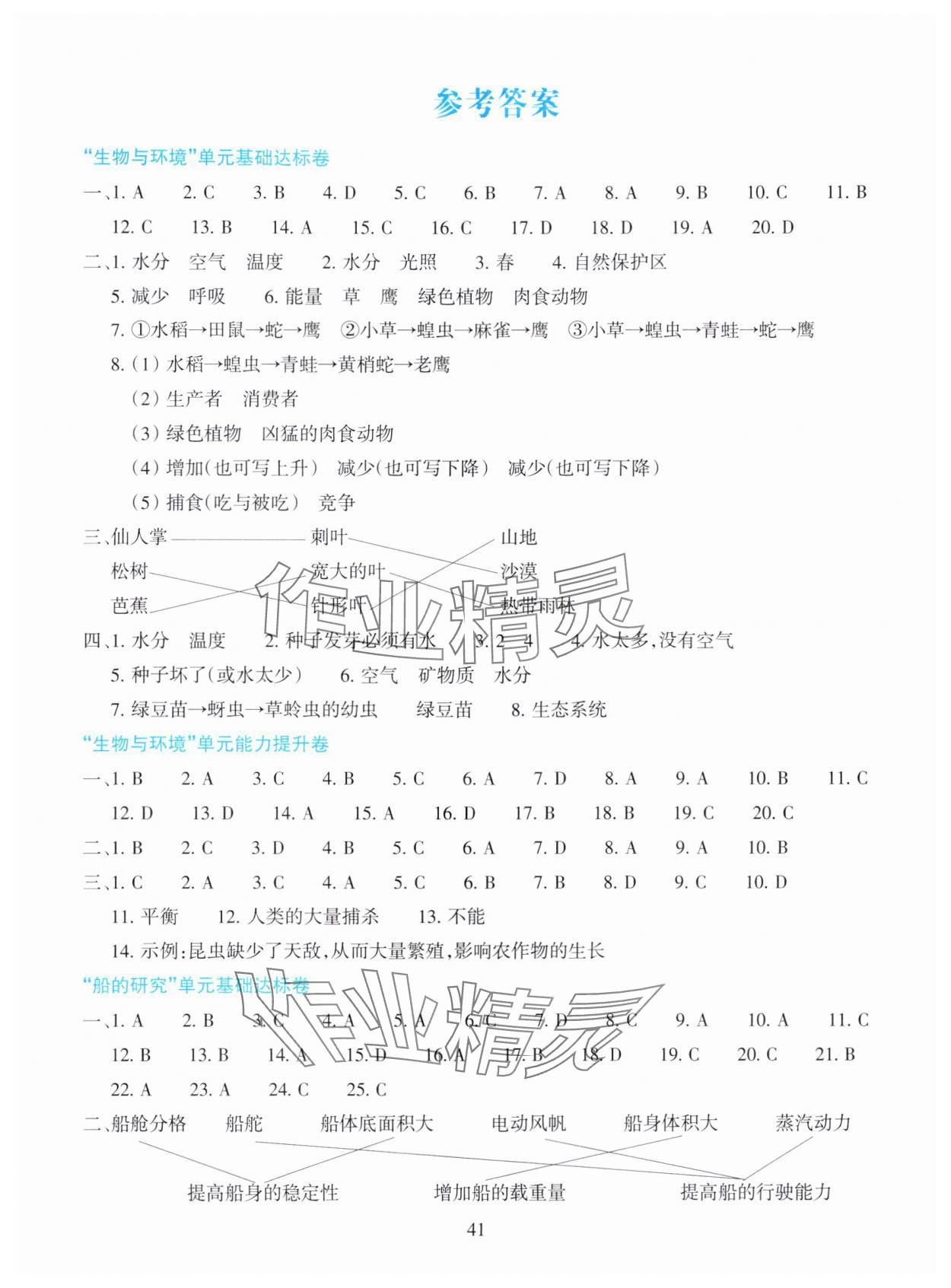 2025年學能評價五年級科學下冊教科版 第1頁