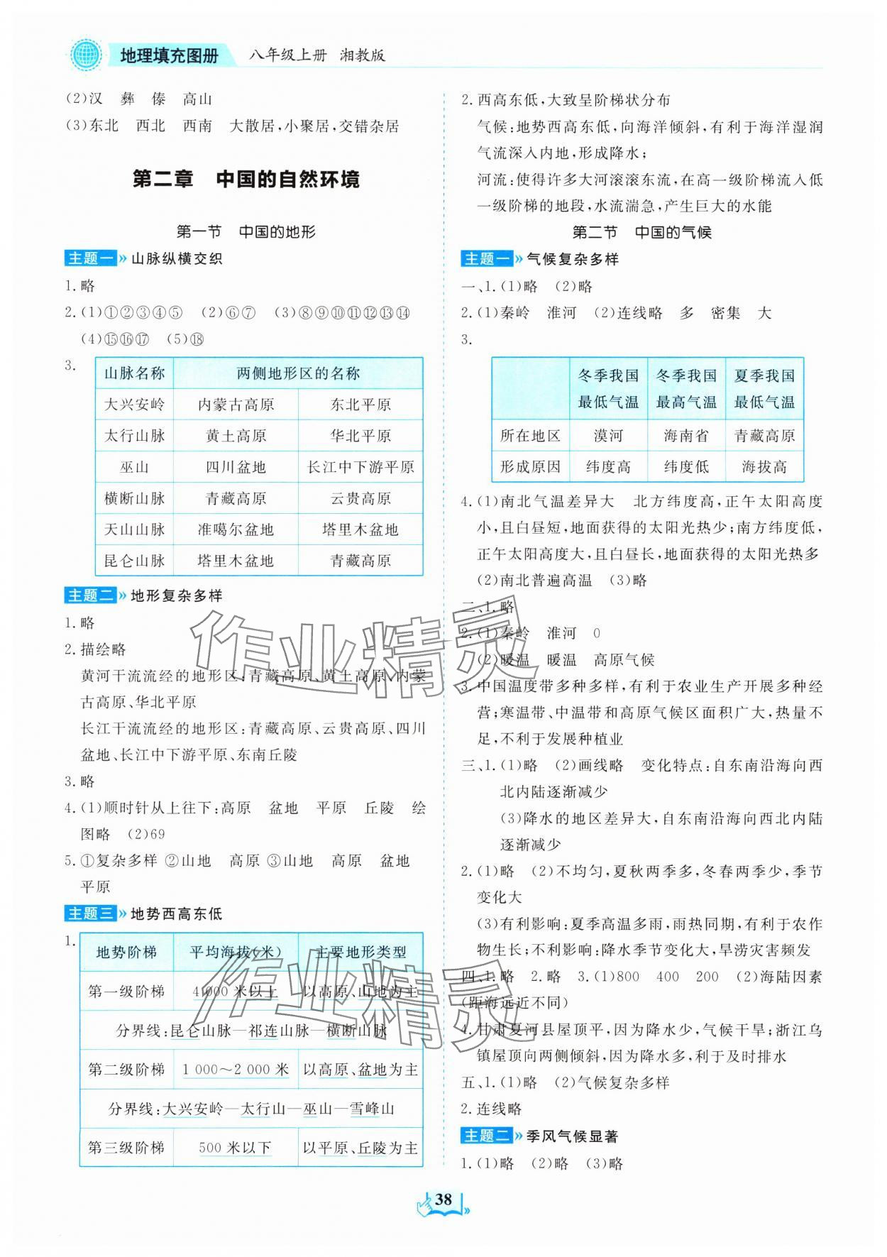 2023年填充图册山东科学技术出版社八年级地理上册湘教版 第2页