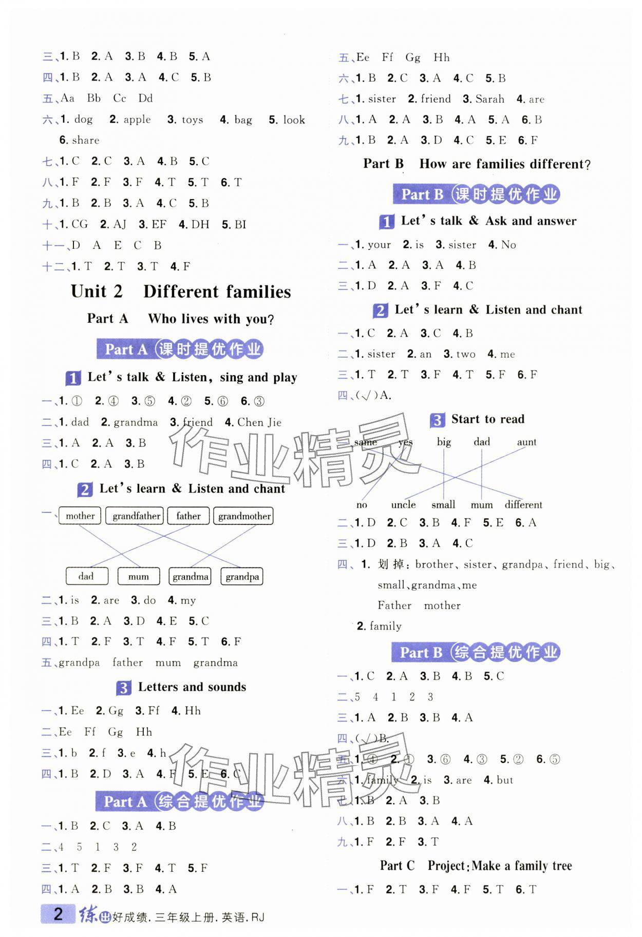 2024年练出好成绩三年级英语上册人教版 第2页