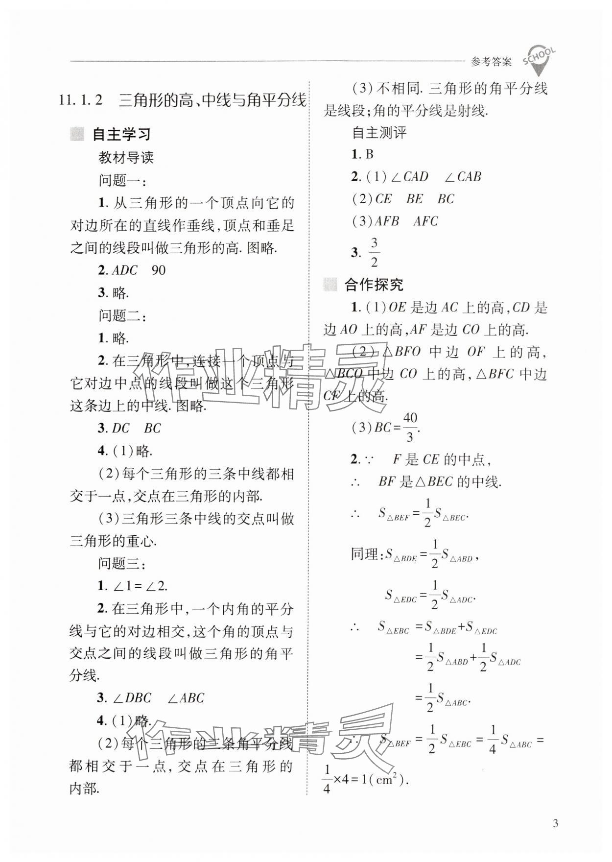 2024年新课程问题解决导学方案八年级数学上册人教版 第3页