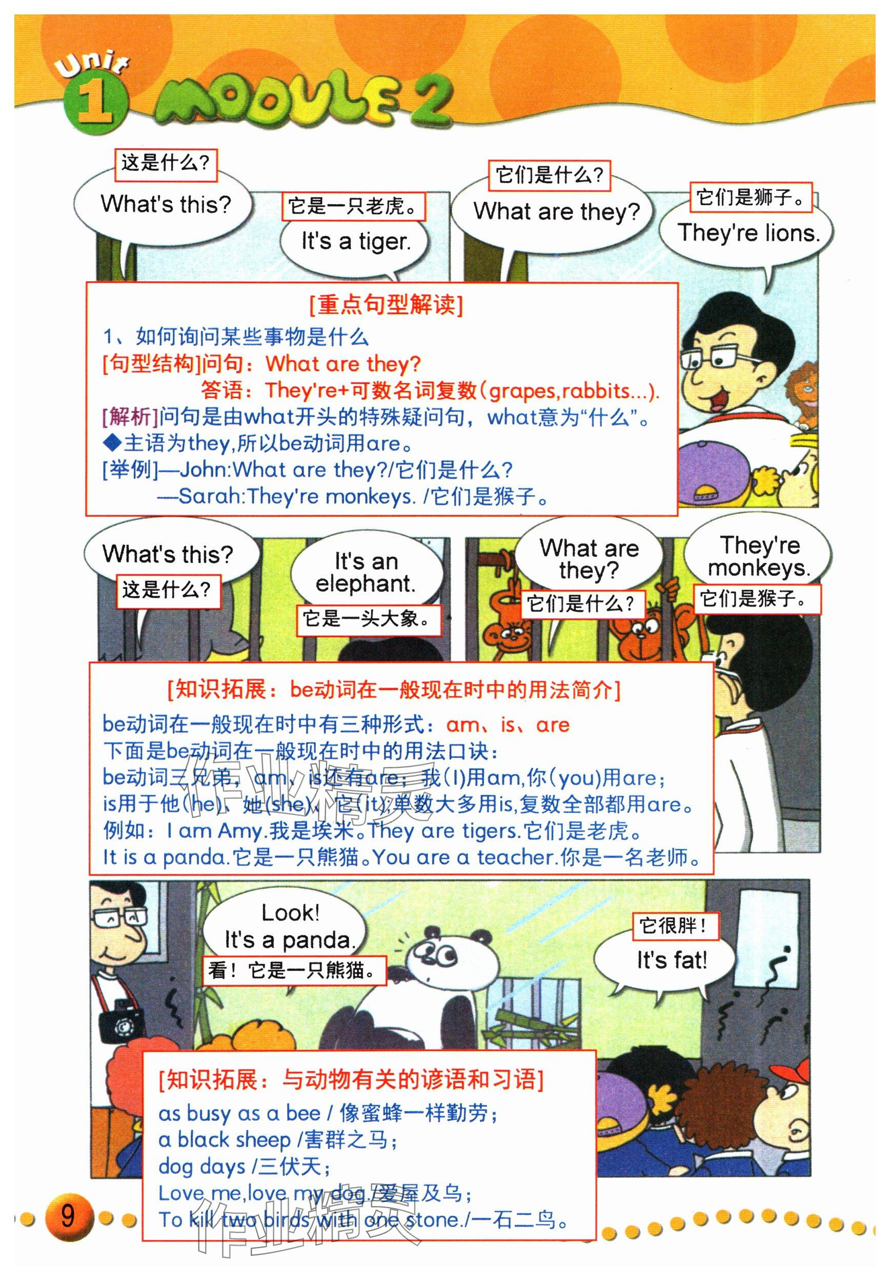 2025年教材课本三年级英语下册外研版&nbsp;参考答案第9页