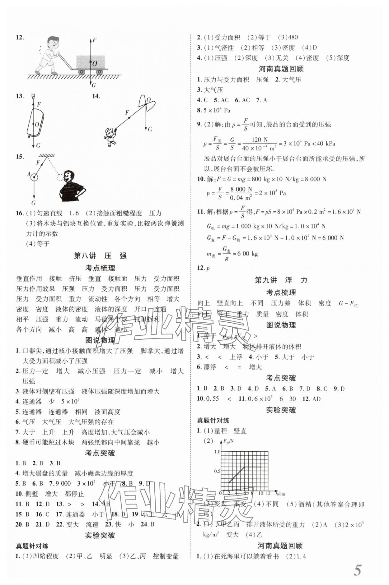 2024年新思路鄭州大學(xué)出版社物理河南專版 參考答案第4頁(yè)