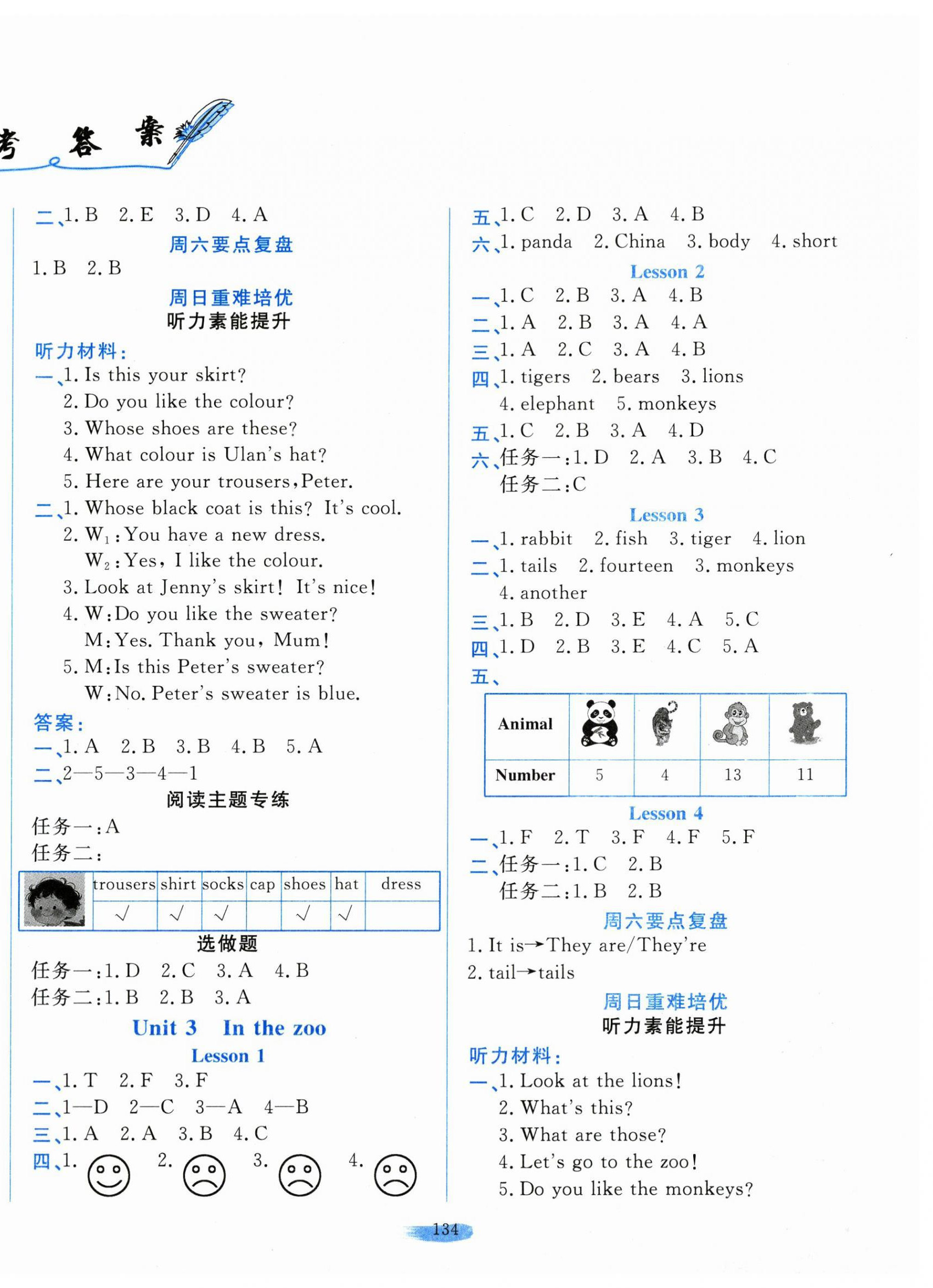 2026年小学课堂同步训练山东文艺出版社三年级英语下册鲁科版54制&nbsp;第2页