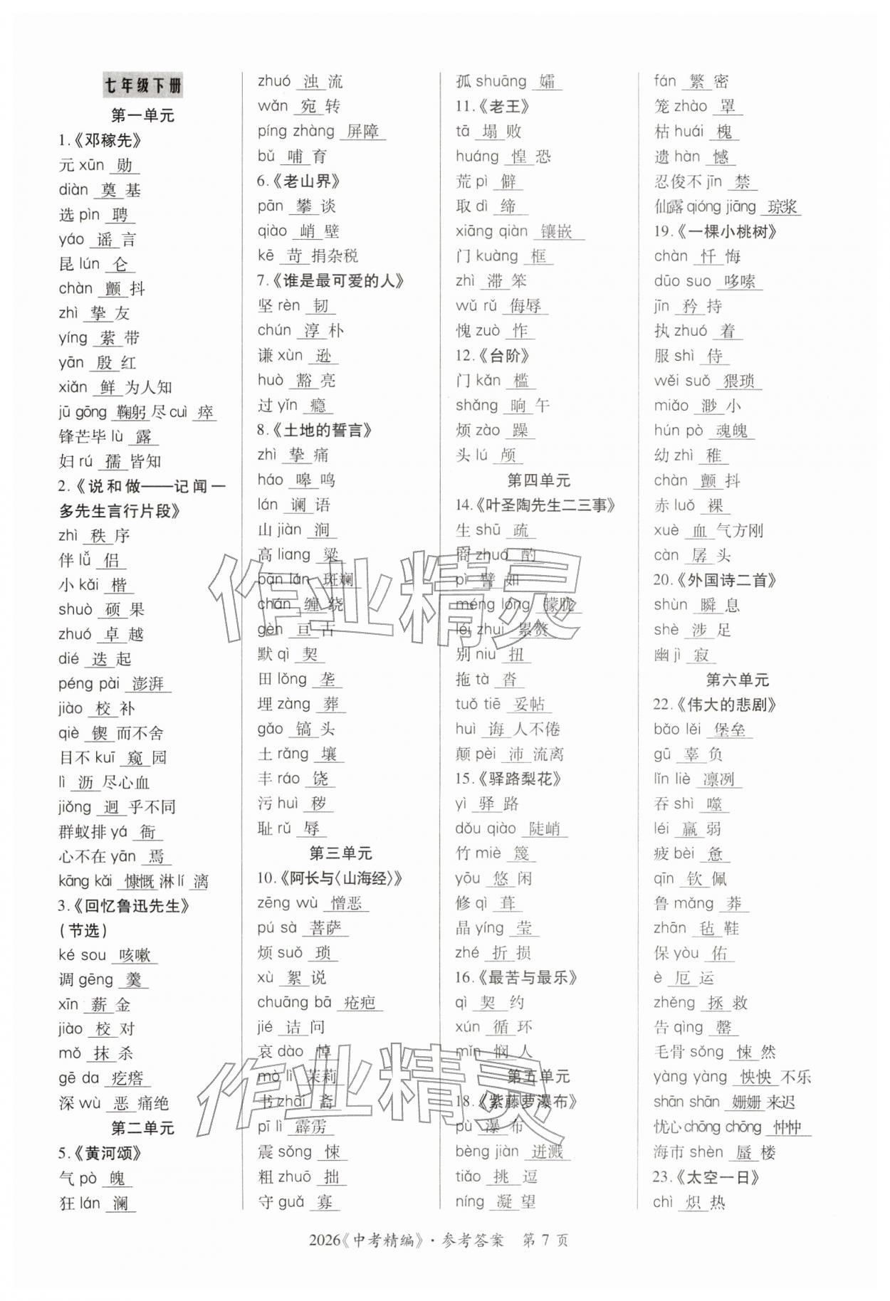 2026年中考精編語文廣東經(jīng)濟出版社&nbsp;第7頁