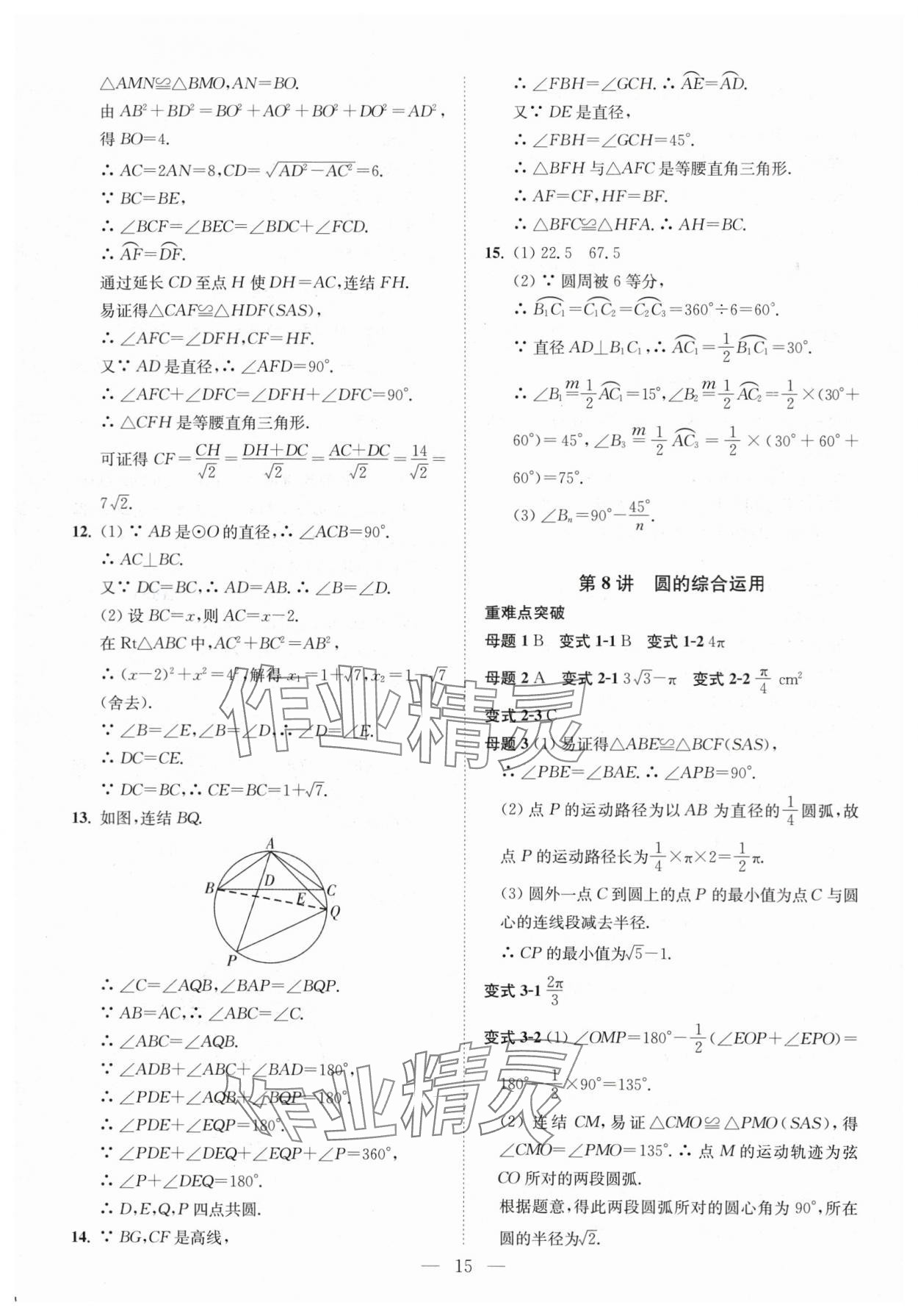 2025年直通重高尖子生培优教程九年级数学全一册浙教版&nbsp;第15页