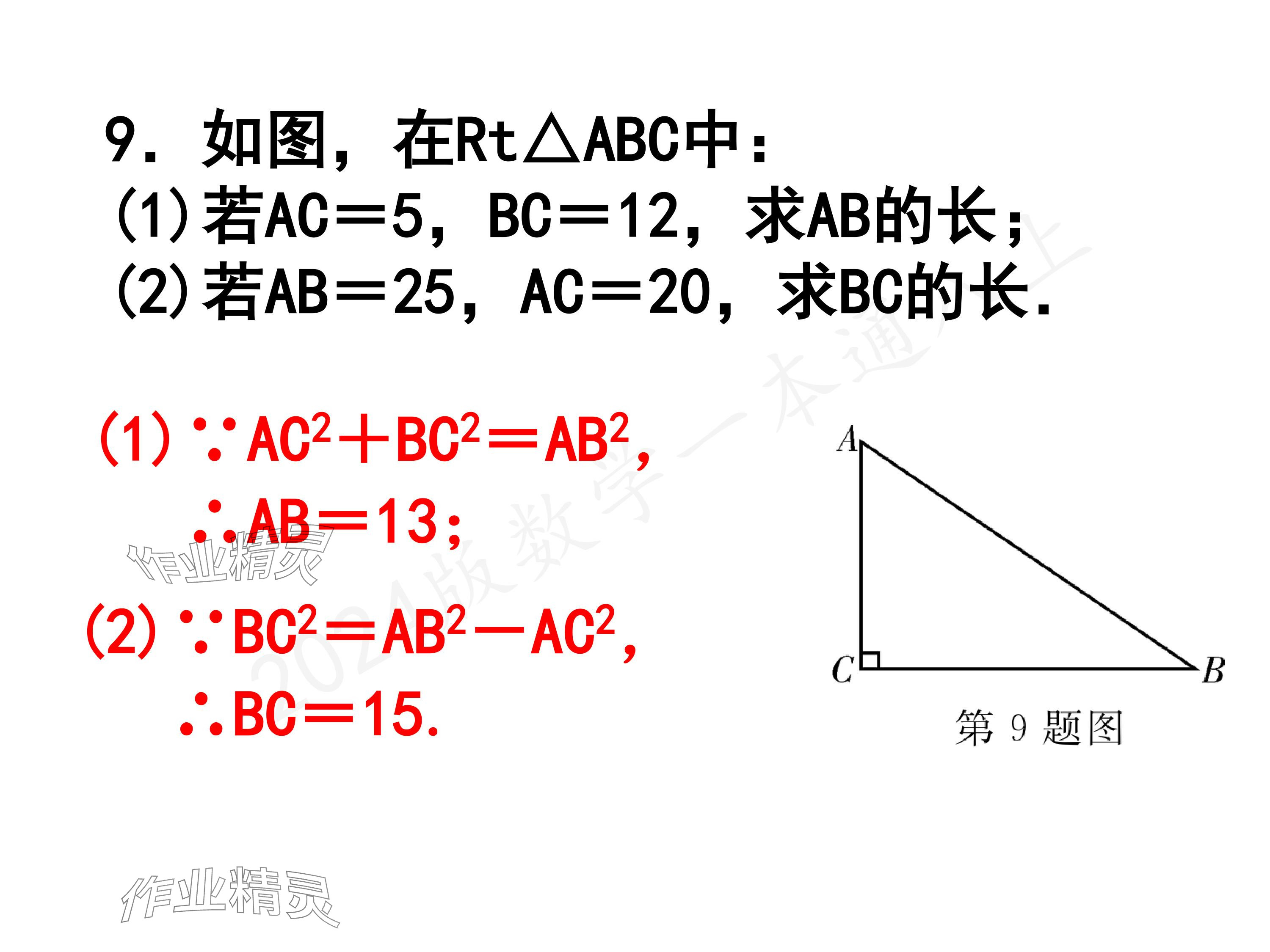 2024年一本通武漢出版社八年級(jí)數(shù)學(xué)上冊(cè)北師大版精簡(jiǎn)版 參考答案第6頁