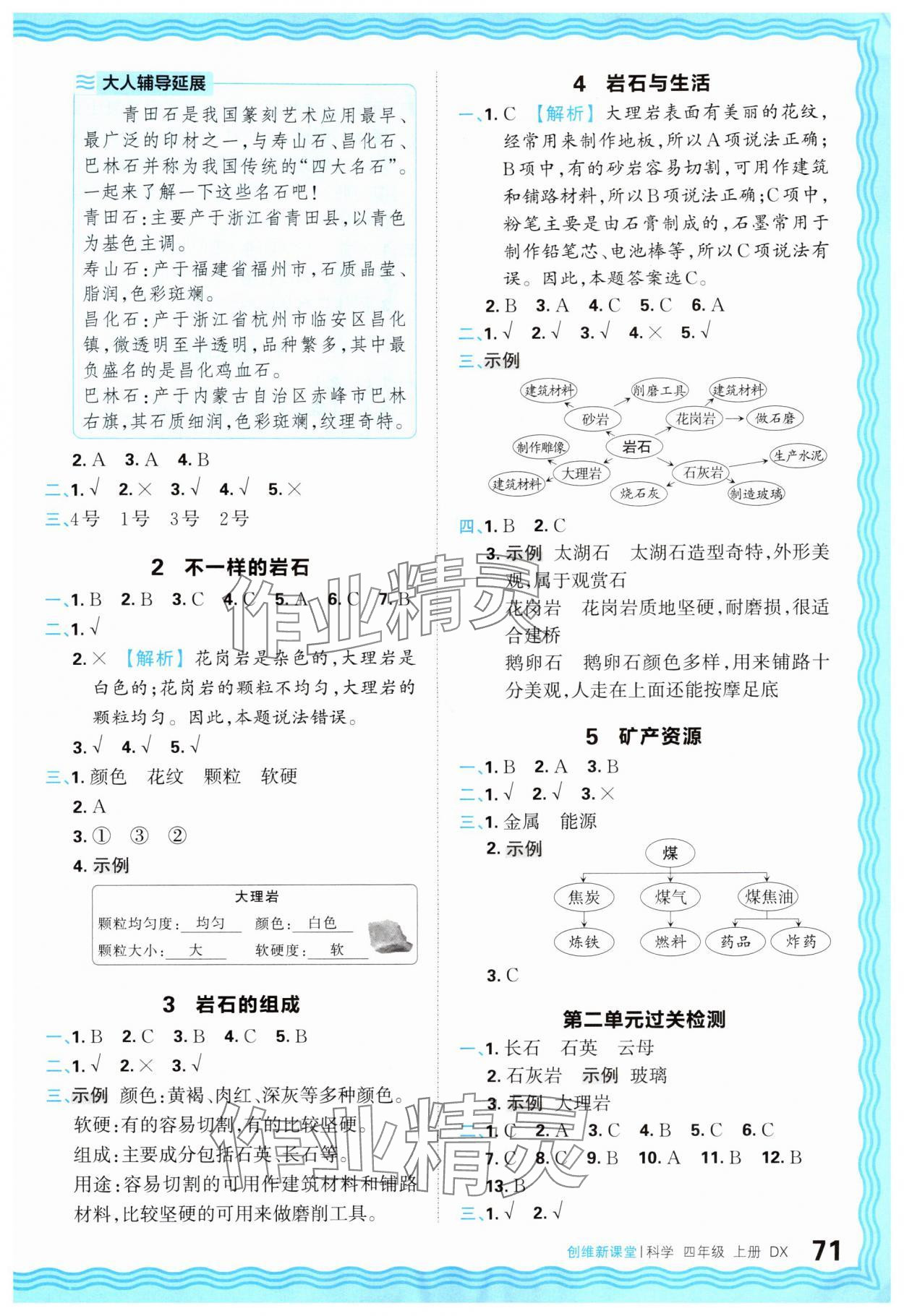 2025年創維新課堂四年級科學上冊大象版 參考答案第3頁