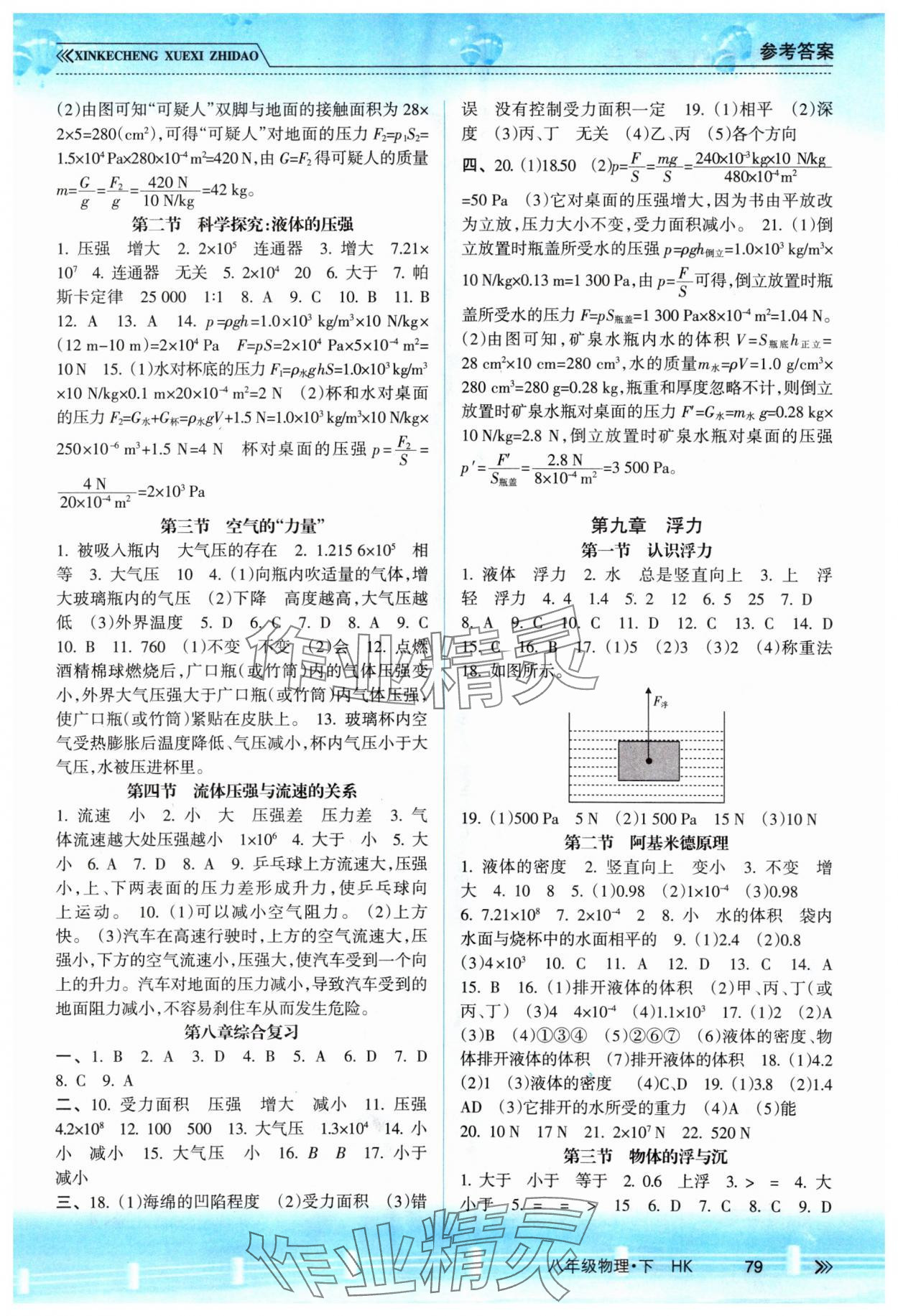 2024年新課程學(xué)習(xí)指導(dǎo)南方出版社八年級(jí)物理下冊(cè)滬科版 參考答案第2頁