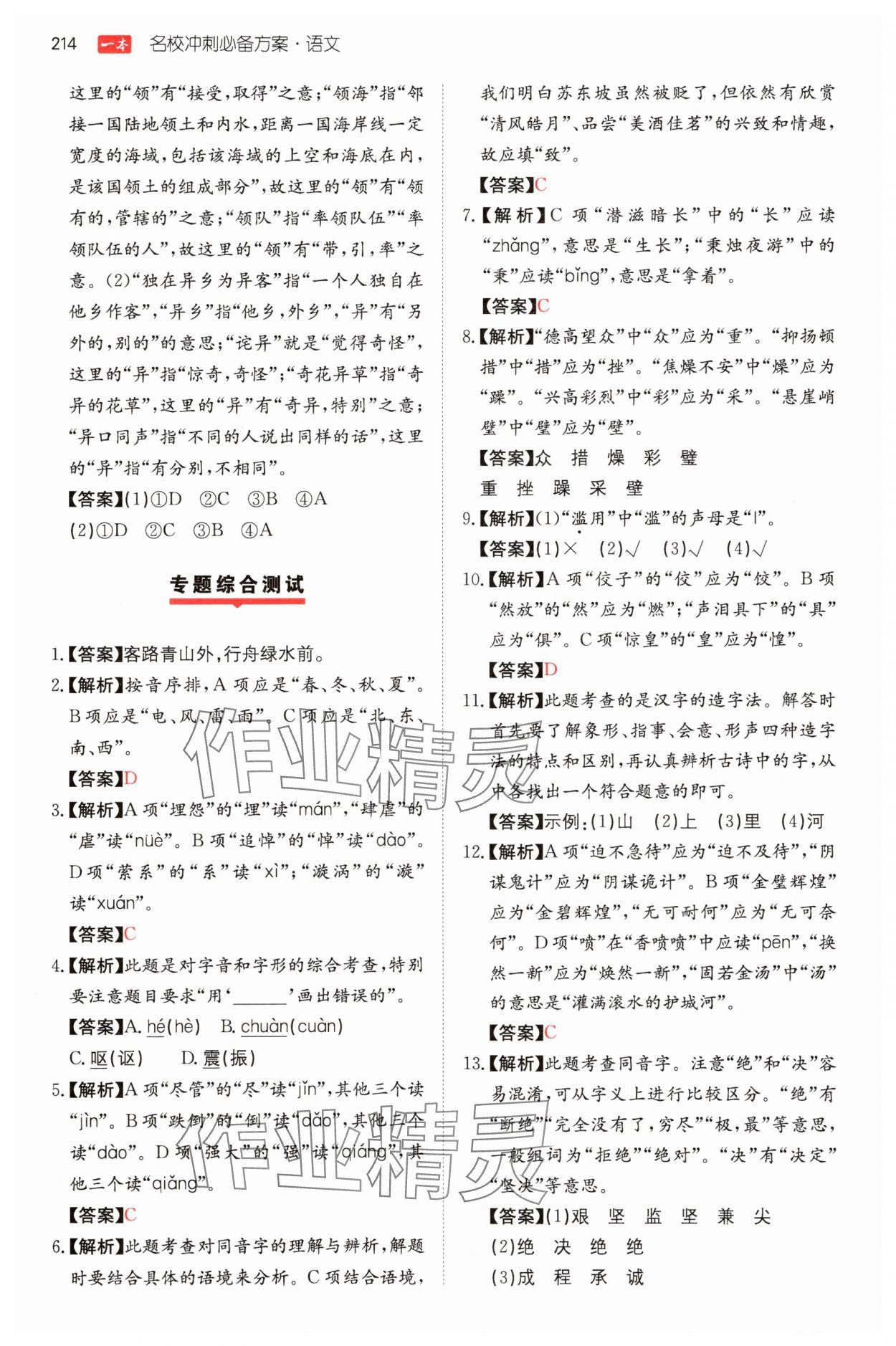 2025年一本名校冲刺必备方案六年级语文 第4页