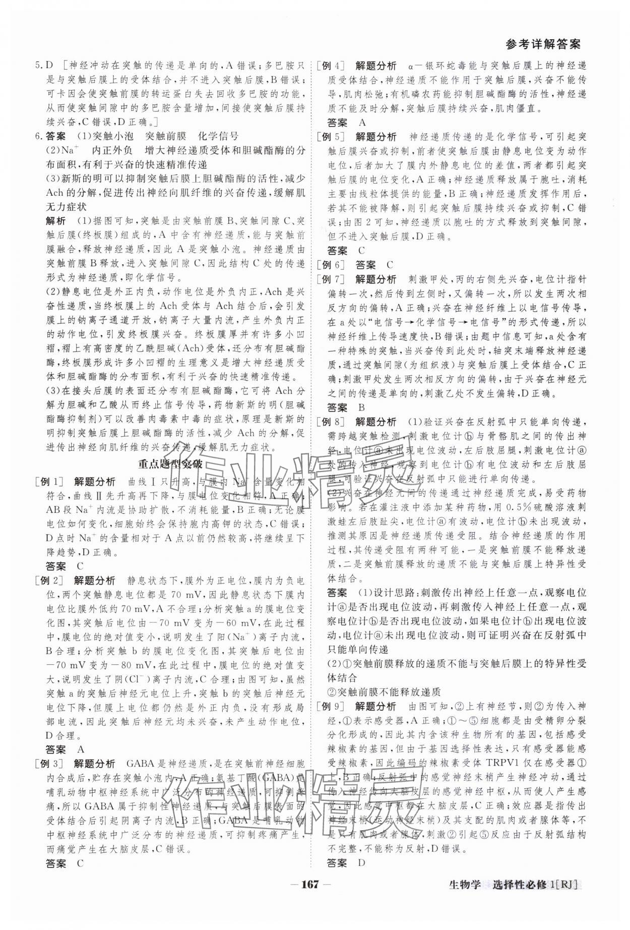 2023年金版教程高中新课程创新导学案生物选择性必修1人教版 参考答案第4页