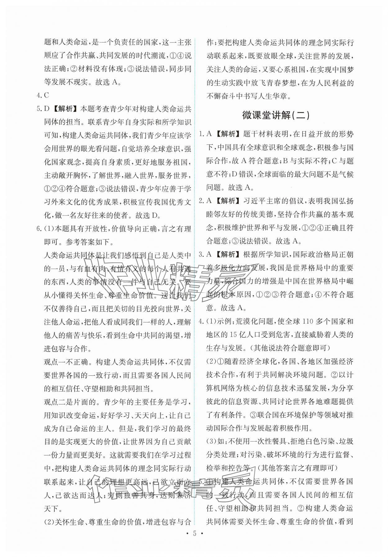 2025年能力培养与测试九年级道德与法治下册人教版 第5页