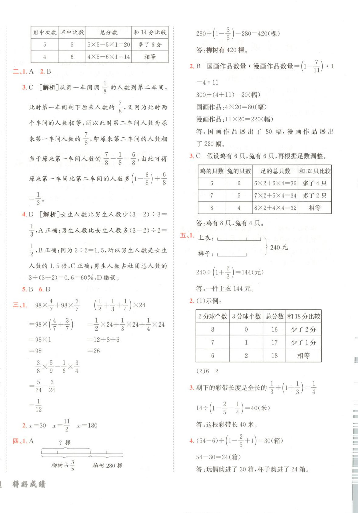 2025年神龙牛皮卷海淀考王六年级数学下册苏教版&nbsp;第4页