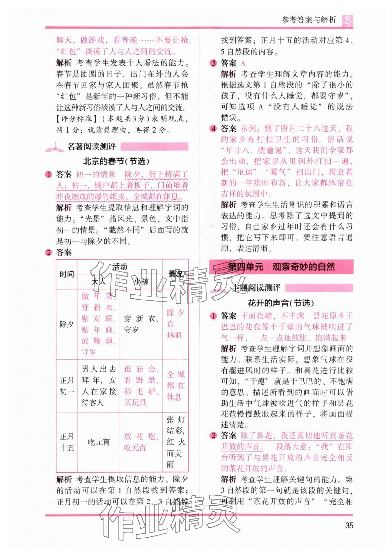 2024年木頭馬閱讀力測評三年級語文下冊人教版B版廣東專版 參考答案第11頁