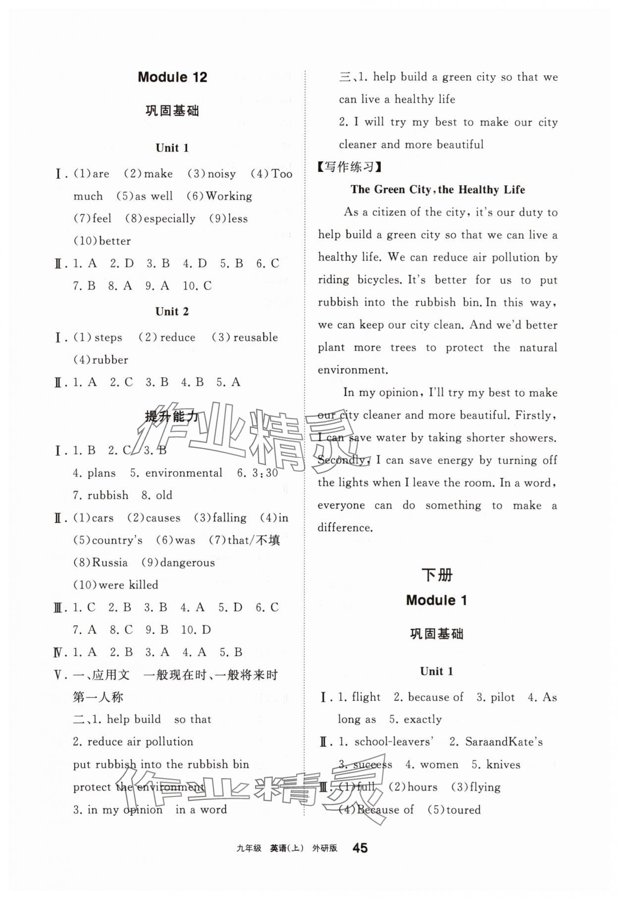 2025年学习之友九年级英语上册外研版 参考答案第10页