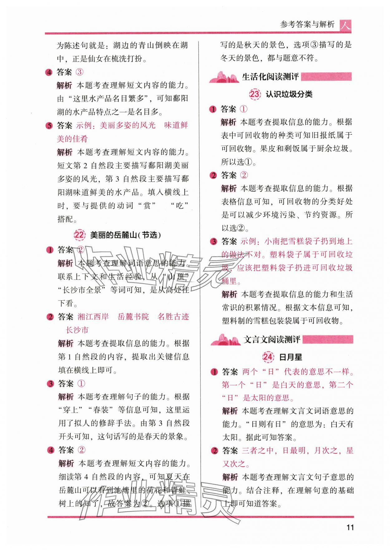 2024年木頭馬閱讀力測評二年級語文全一冊人教版 參考答案第11頁