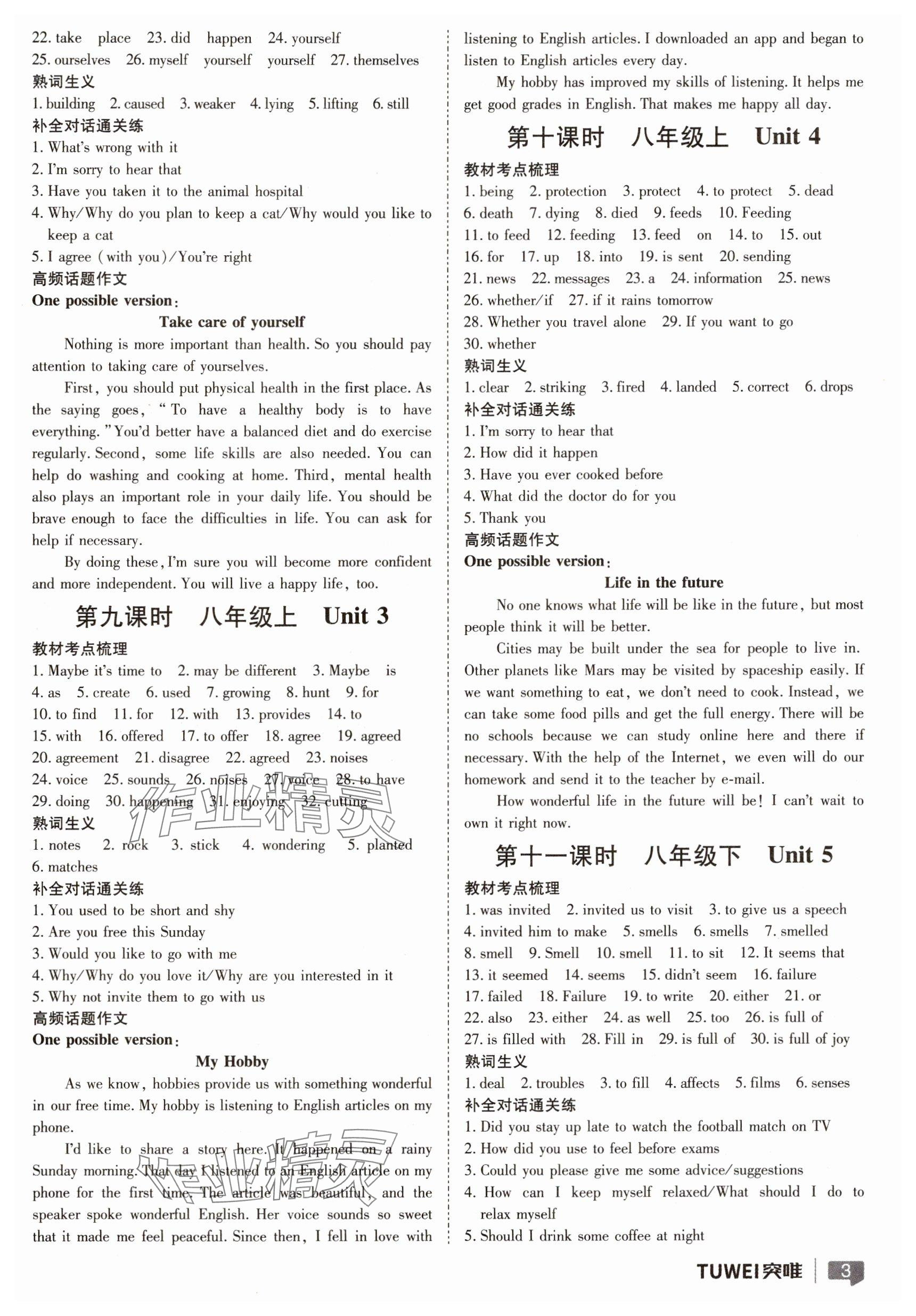 2025年河南中考一戰(zhàn)通關(guān)英語(yǔ)河南專版 參考答案第3頁(yè)