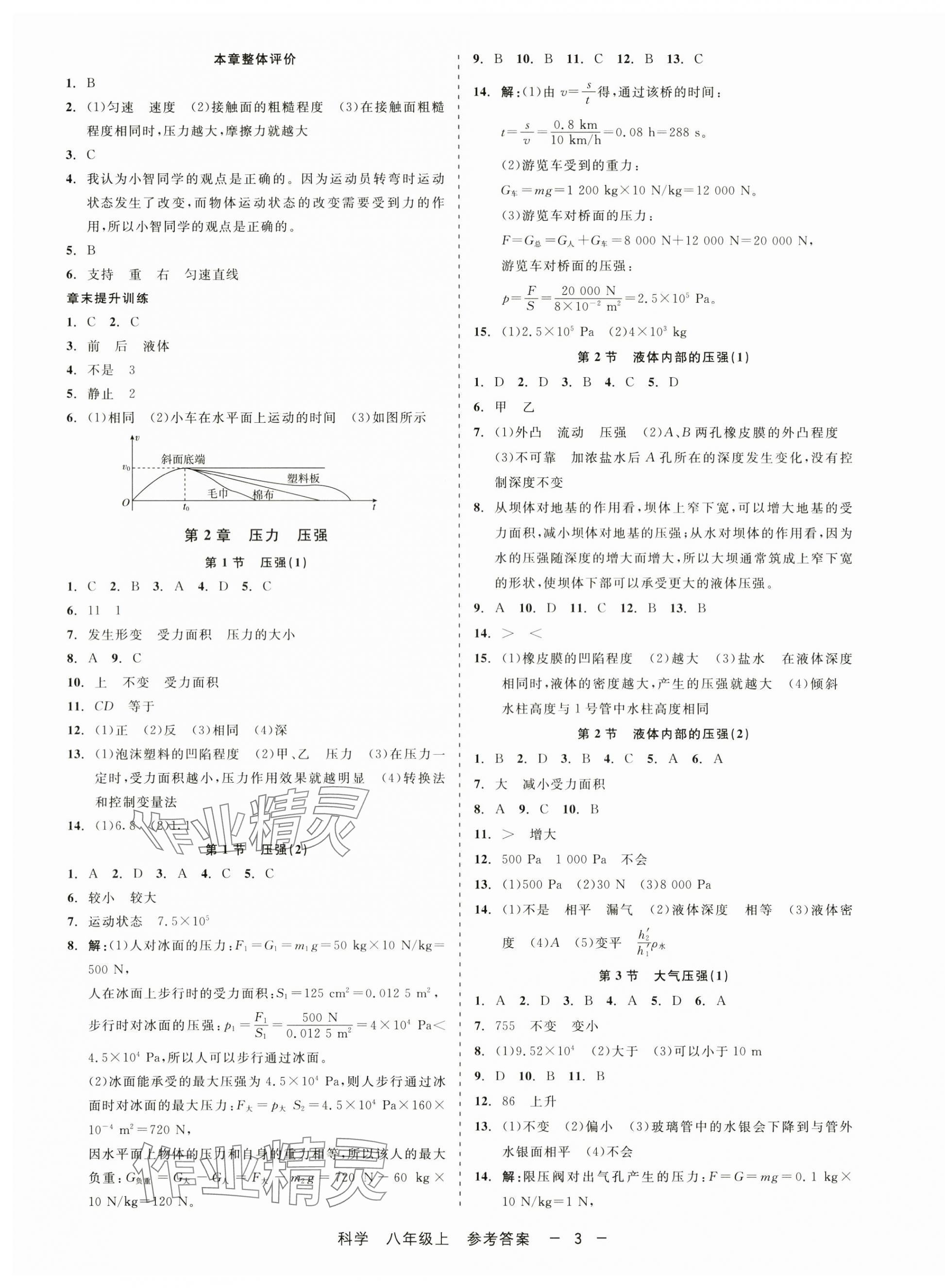 2024年精彩练习就练这一本八年级科学上册华师大版 第3页