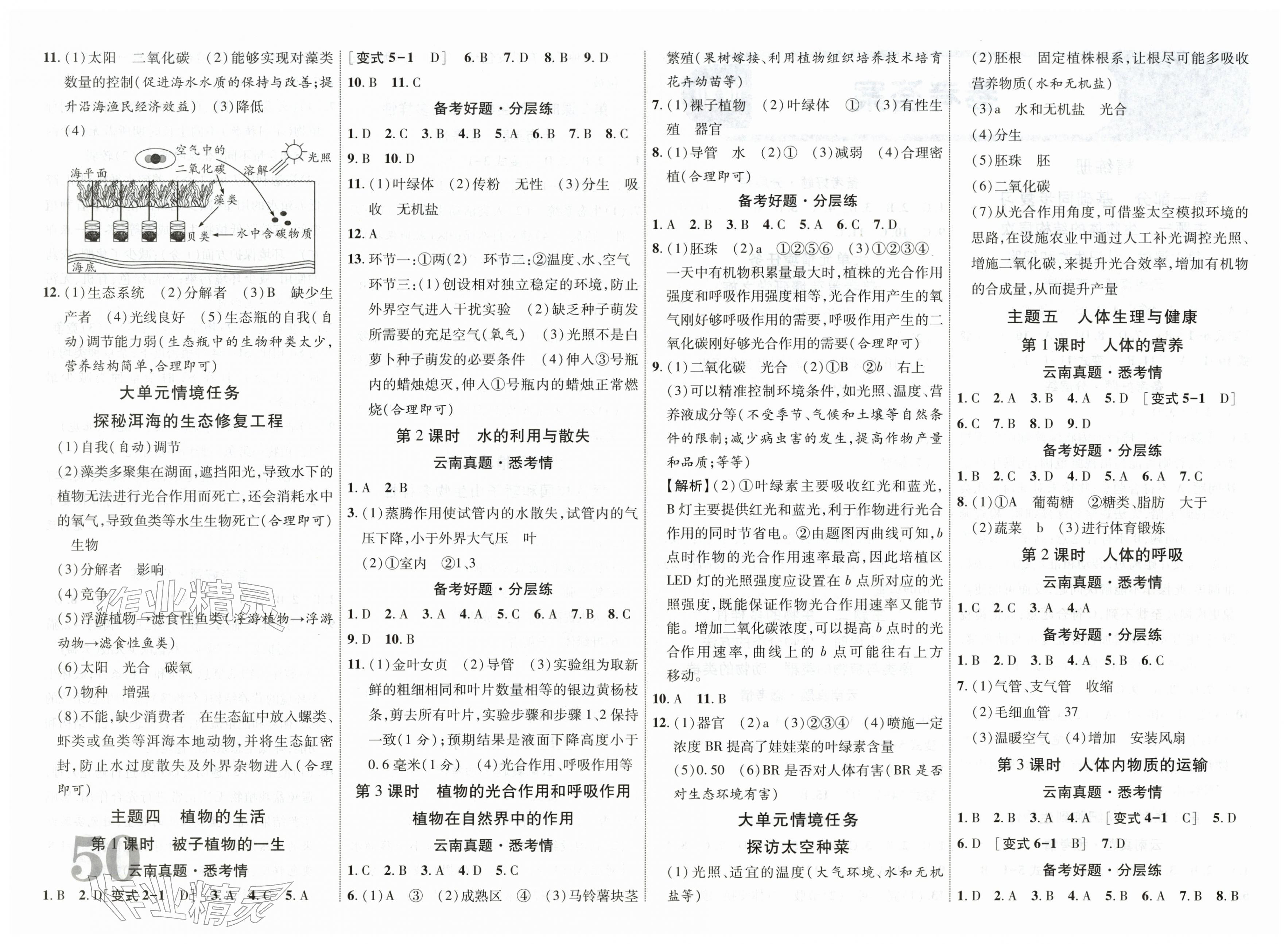 2026年中考总复习优化指导生物云南专版&nbsp;第2页