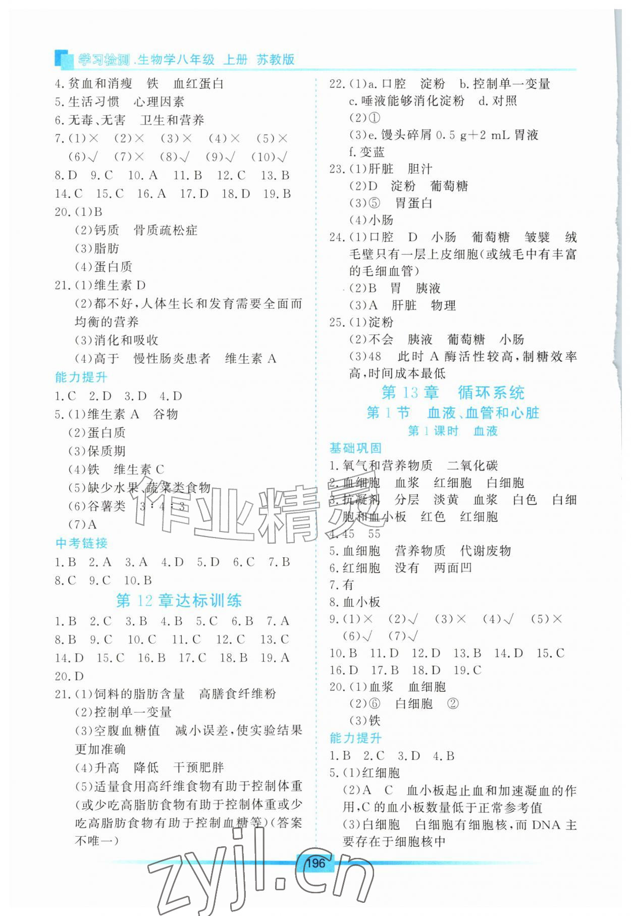 2026年学习检测八年级生物上册苏教版&nbsp;第2页