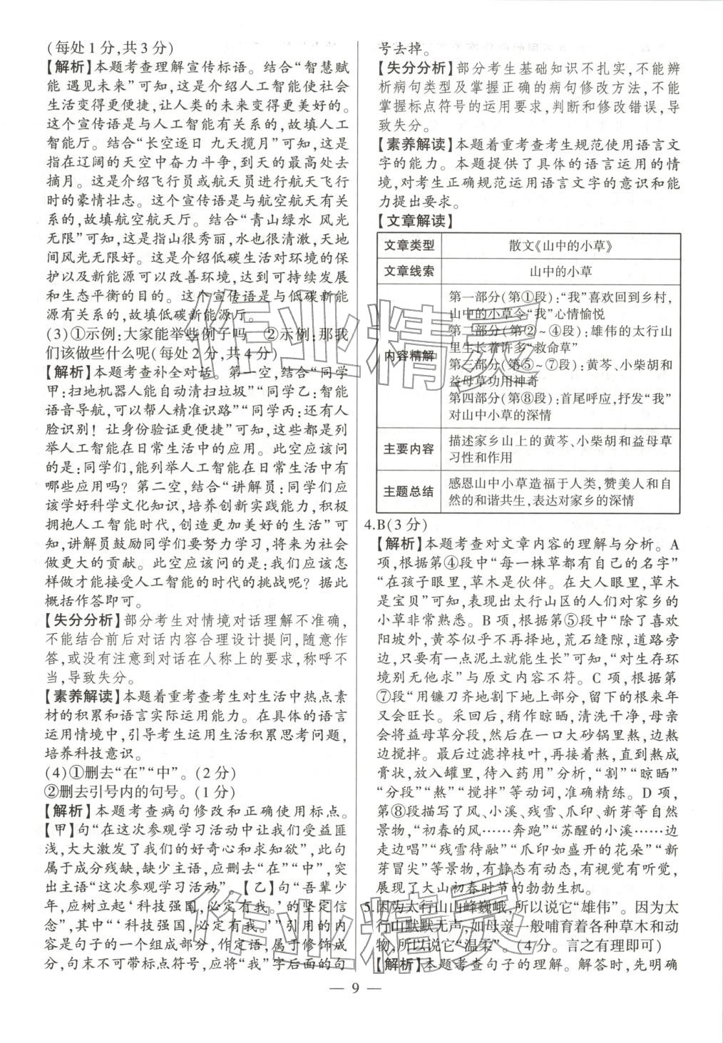 2026年秒杀中考语文安徽专版&nbsp;第9页