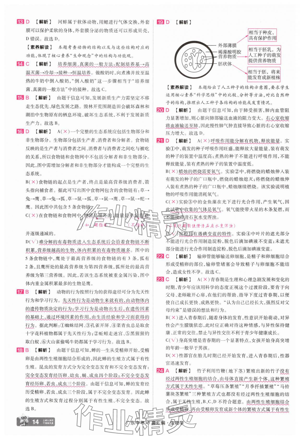 2025年金考卷45套匯編生物廣東專版 第14頁