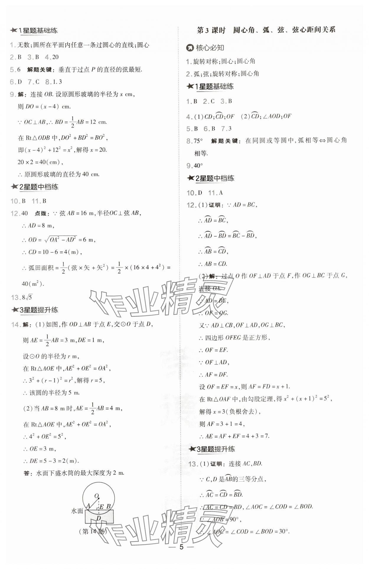 2024年點撥訓(xùn)練九年級數(shù)學(xué)滬科版下冊 參考答案第5頁