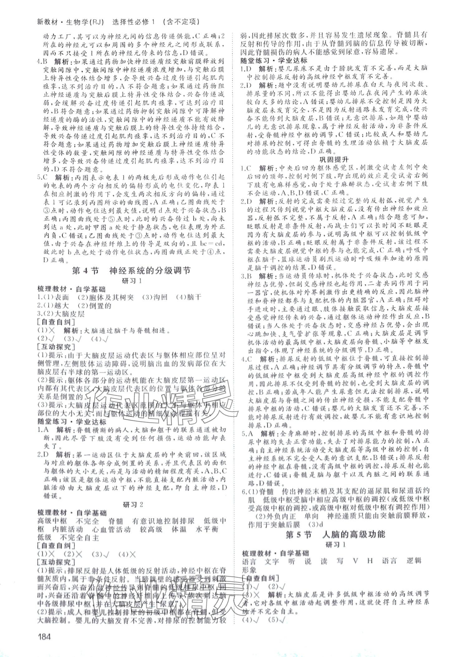 2024年名師伴你行高中同步導(dǎo)學(xué)案高中生物選擇性必修1 第5頁