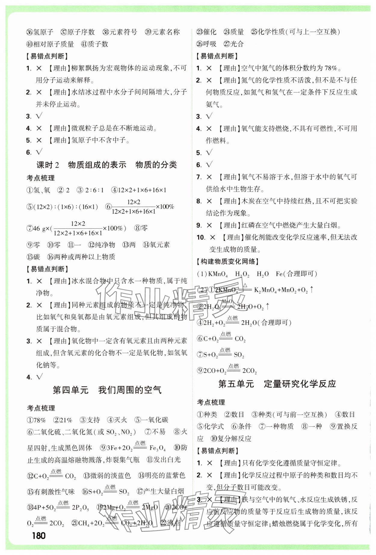 2025年万唯中考试题研究化学鲁教版山东专版 参考答案第2页