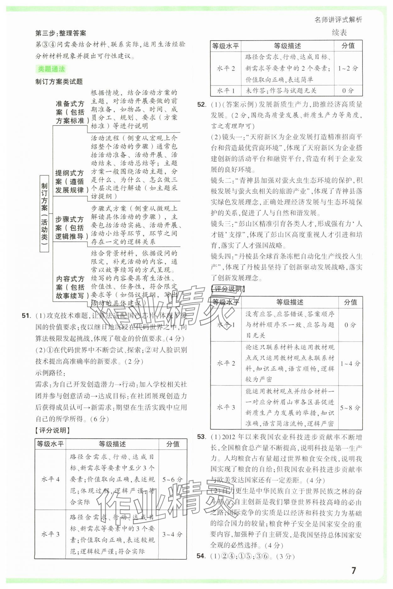 2025年萬唯中考真題分類中考道德與法治 參考答案第7頁